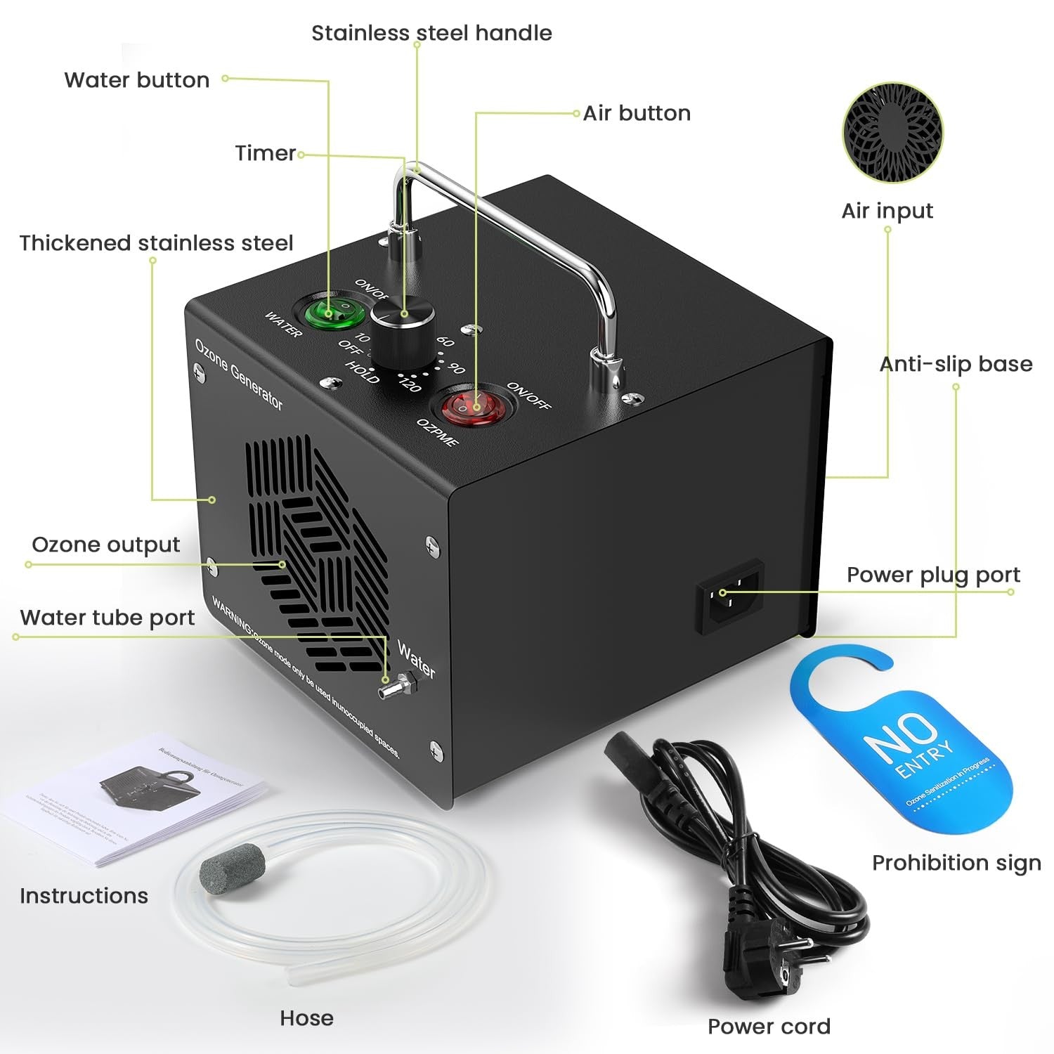 Medvoe 0Zone ozone air purifier for home and car, compact generator producing ozone for water and air purification.