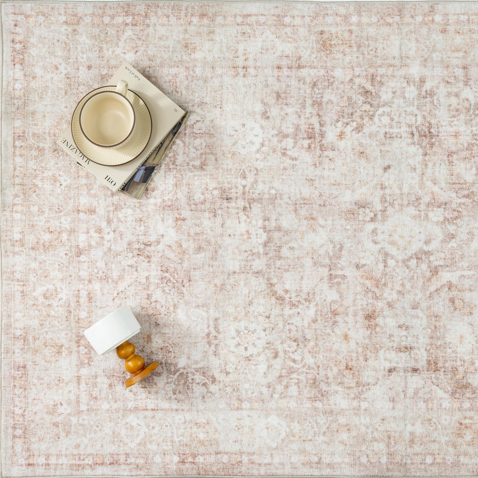 WondRg beige washable area rug for entryway, soft non-slip carpet with low pile, neutral design, ideal for home entry spaces
