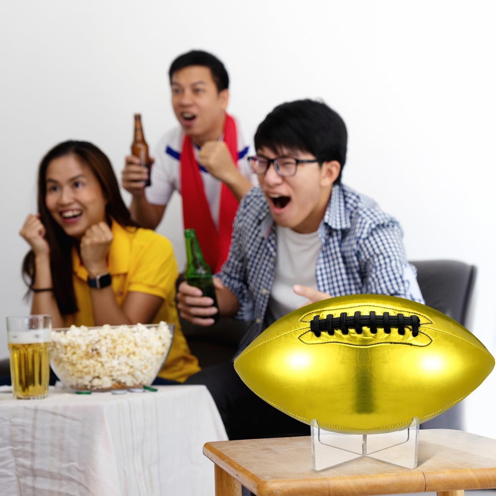 Liliful 2-piece autograph football and basketball set with blank official-size balls and two stands, ideal for sports memorabilia.