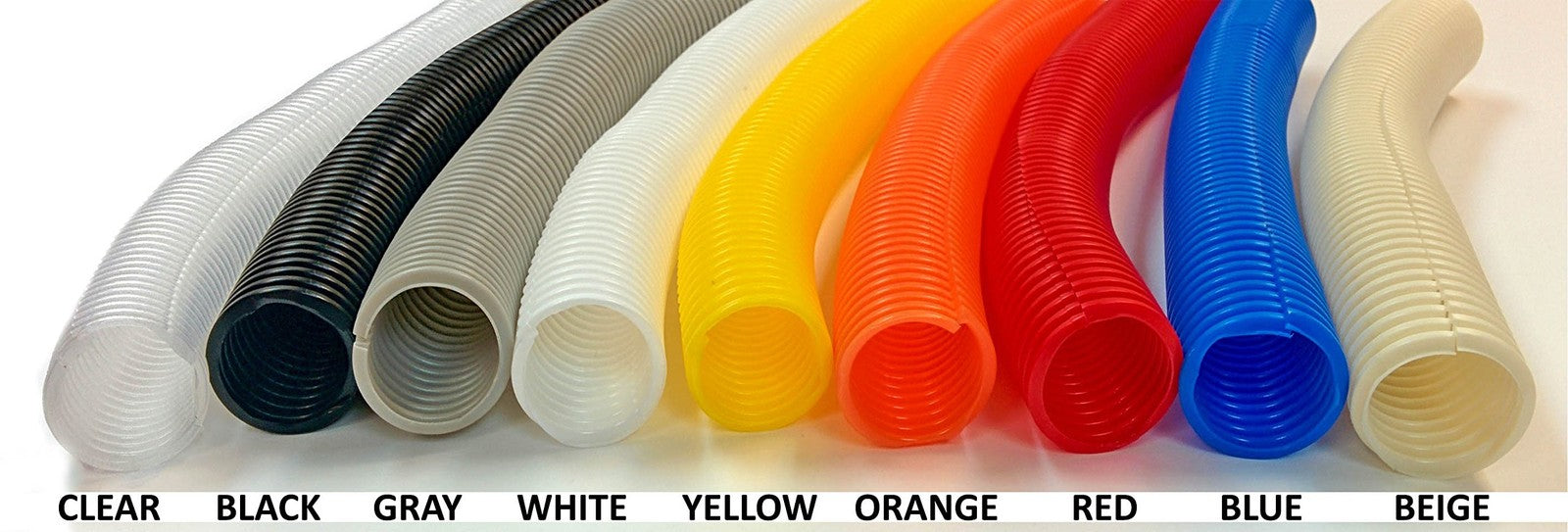 Electriduct 2.5-inch split wire loom tubing made of flexible polyethylene corrugated conduit for electrical wiring protection.
