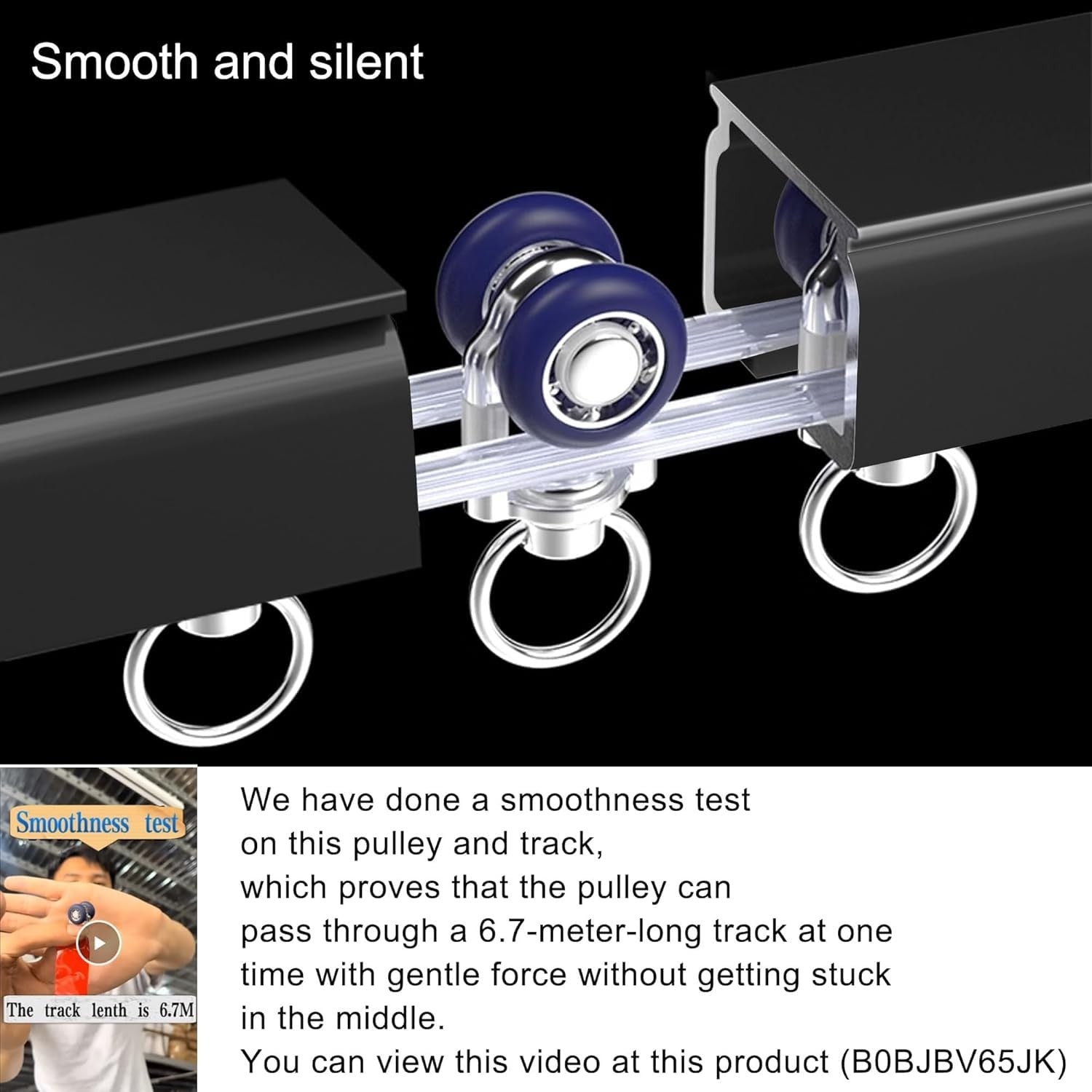Yxhomme aluminum alloy silent curtain track mounted on ceiling or wall, showing sleek design for smooth curtain movement.