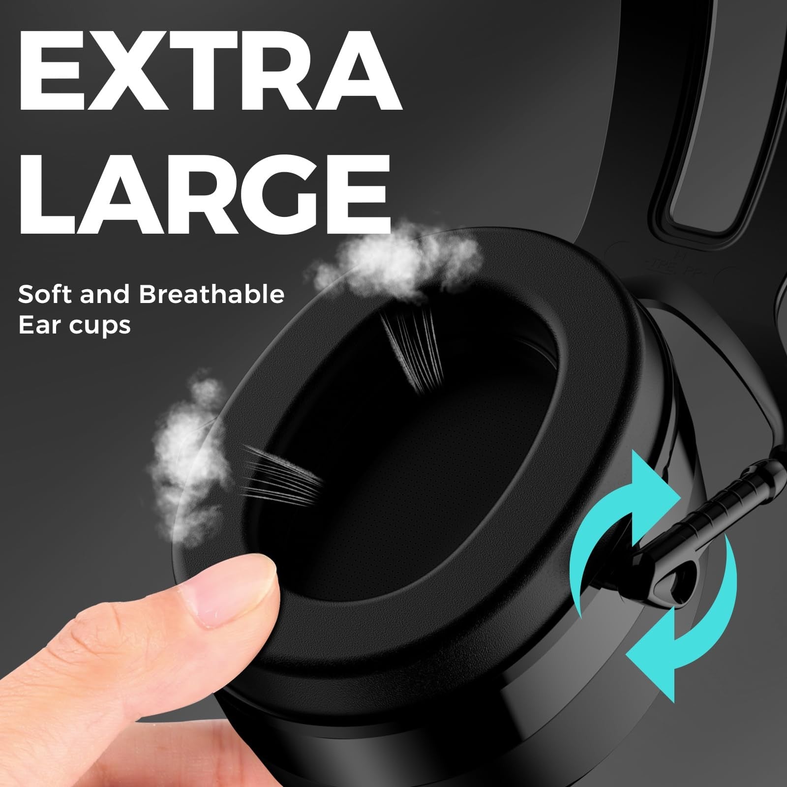 ProCase extra large noise cancelling headphones with 37dB SNR and 30dB NRR for hearing protection and sound isolation.