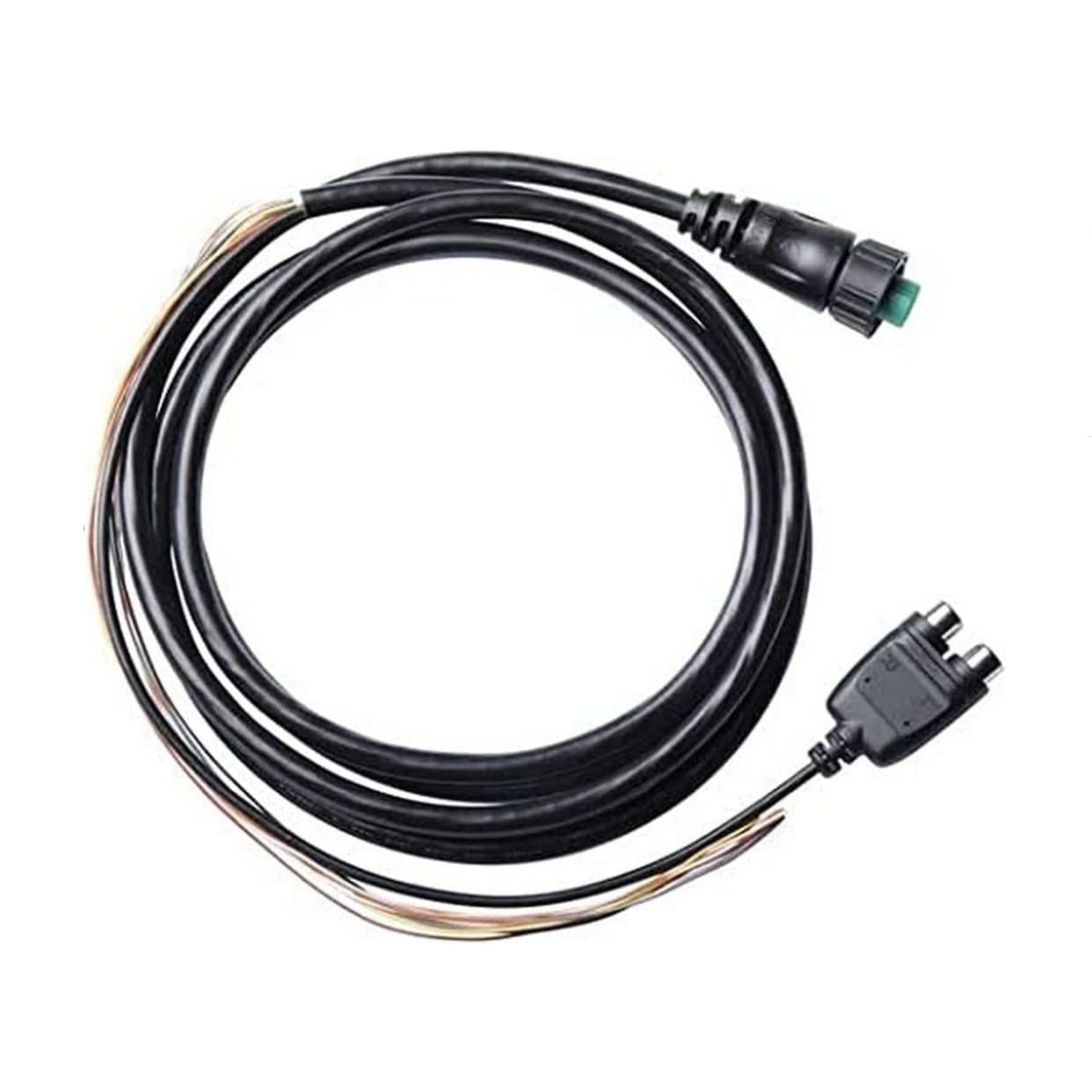 Garmin NMEA 0183 data cable with audio input for GPSMAP chartplotters, showing the cable and connectors.
