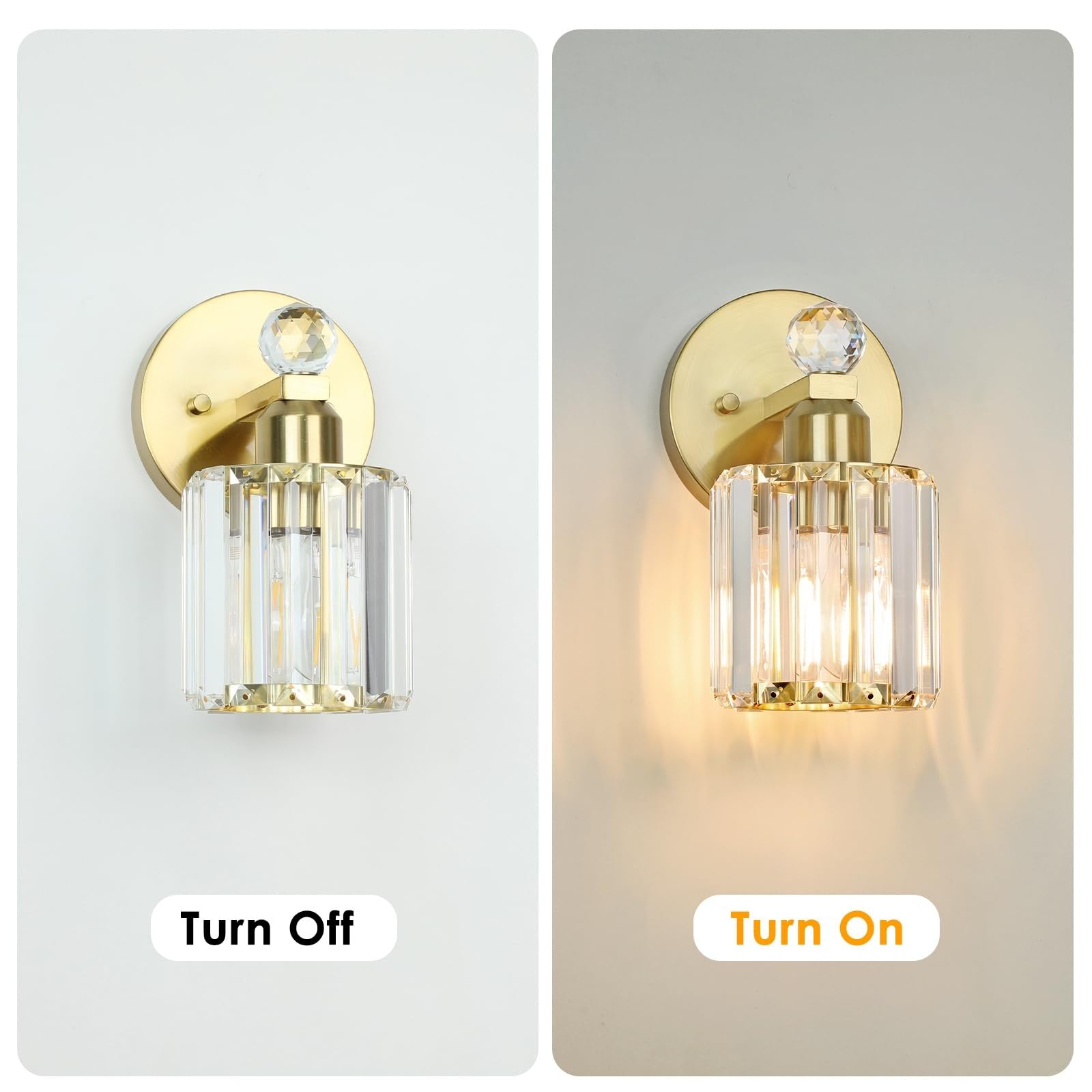 KunruiTAI 1-light gold modern bathroom vanity light fixture with sleek design and wall-mounted installation.