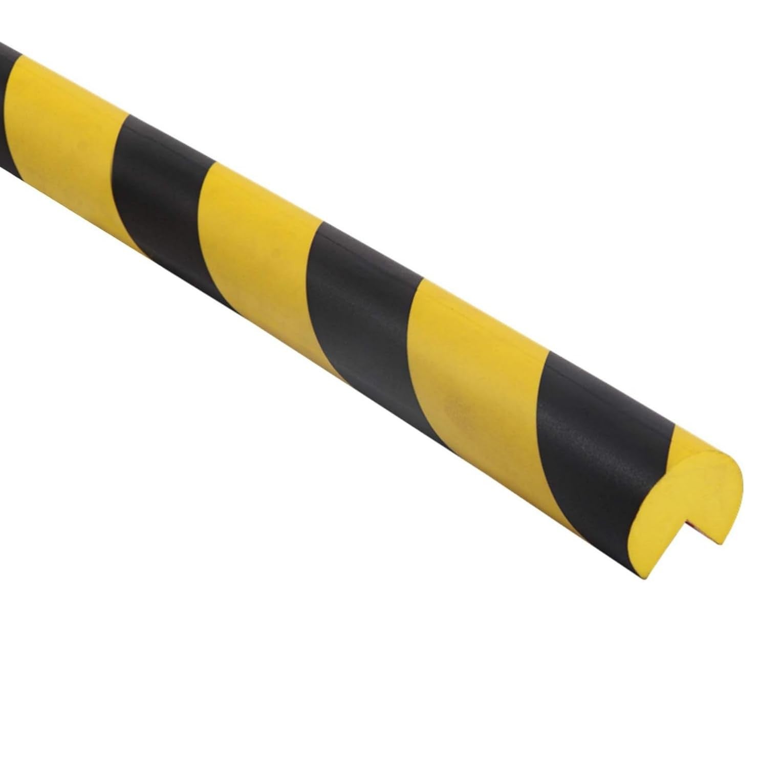 Kyvoria L-shaped and circular edge protector made of durable polyurethane foam, 19 inches long, designed to cushion sharp edges.