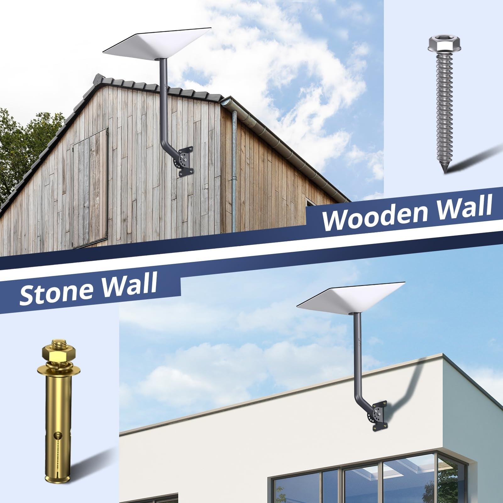 Seynli adjustable Starlink Gen 2 mount kit with wall mount for secure satellite dish installation on a flat surface.