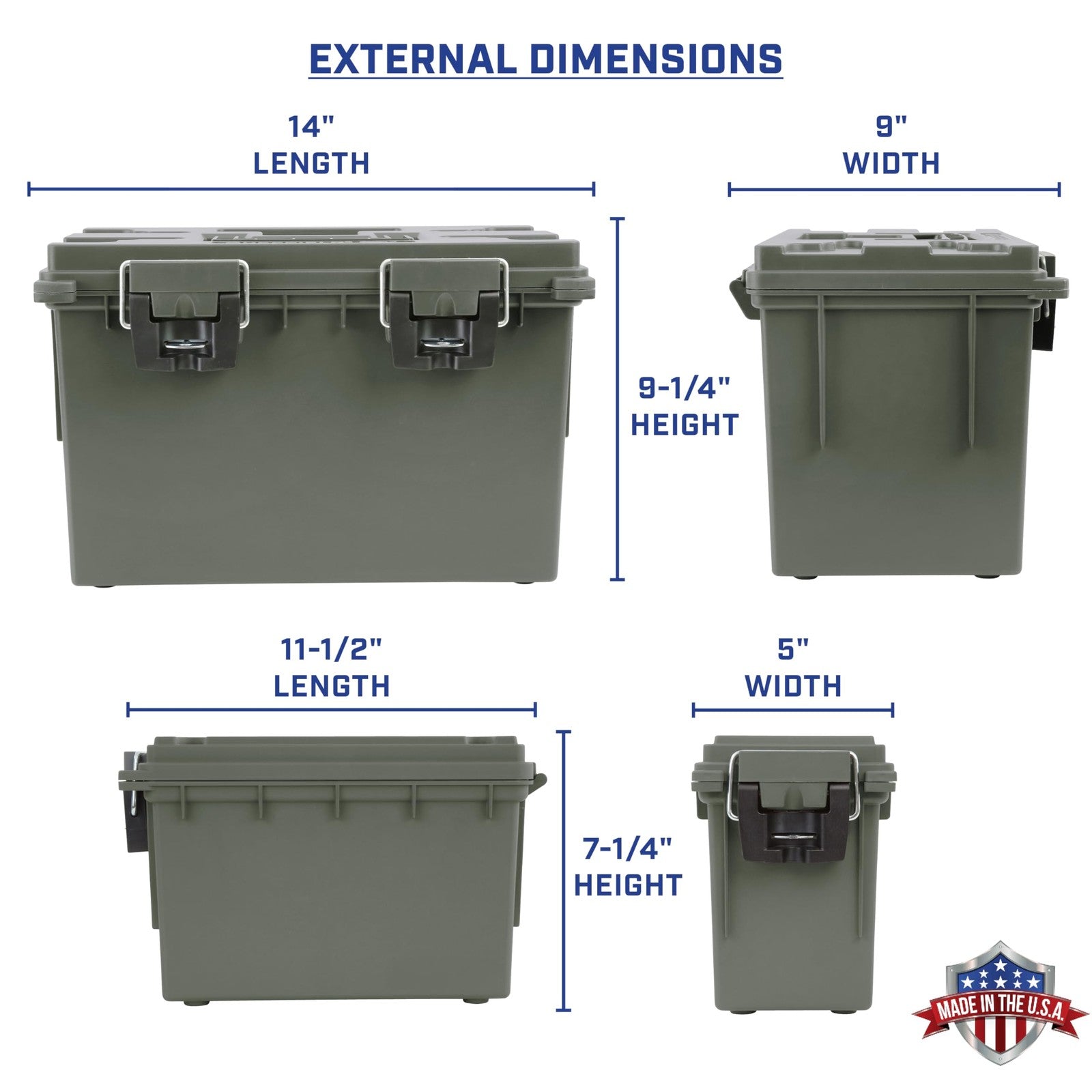 Sheffield 12713 storage bins with lids, 2-pack, stackable plastic storage containers for organization, made in the USA