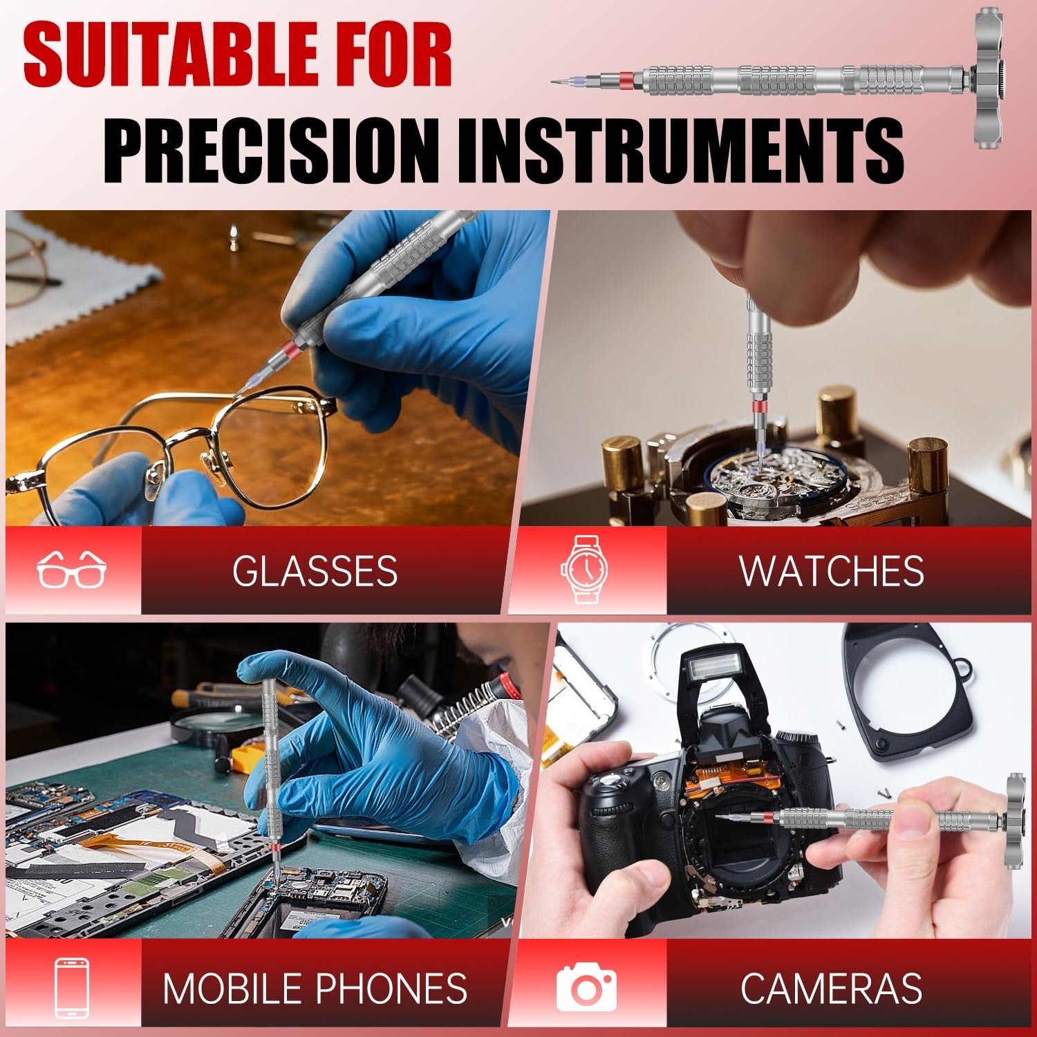 JENABOM 66-in-1 magnetic screwdriver set with multiple bits and ratchet handle for DIY repair and assembly tasks.