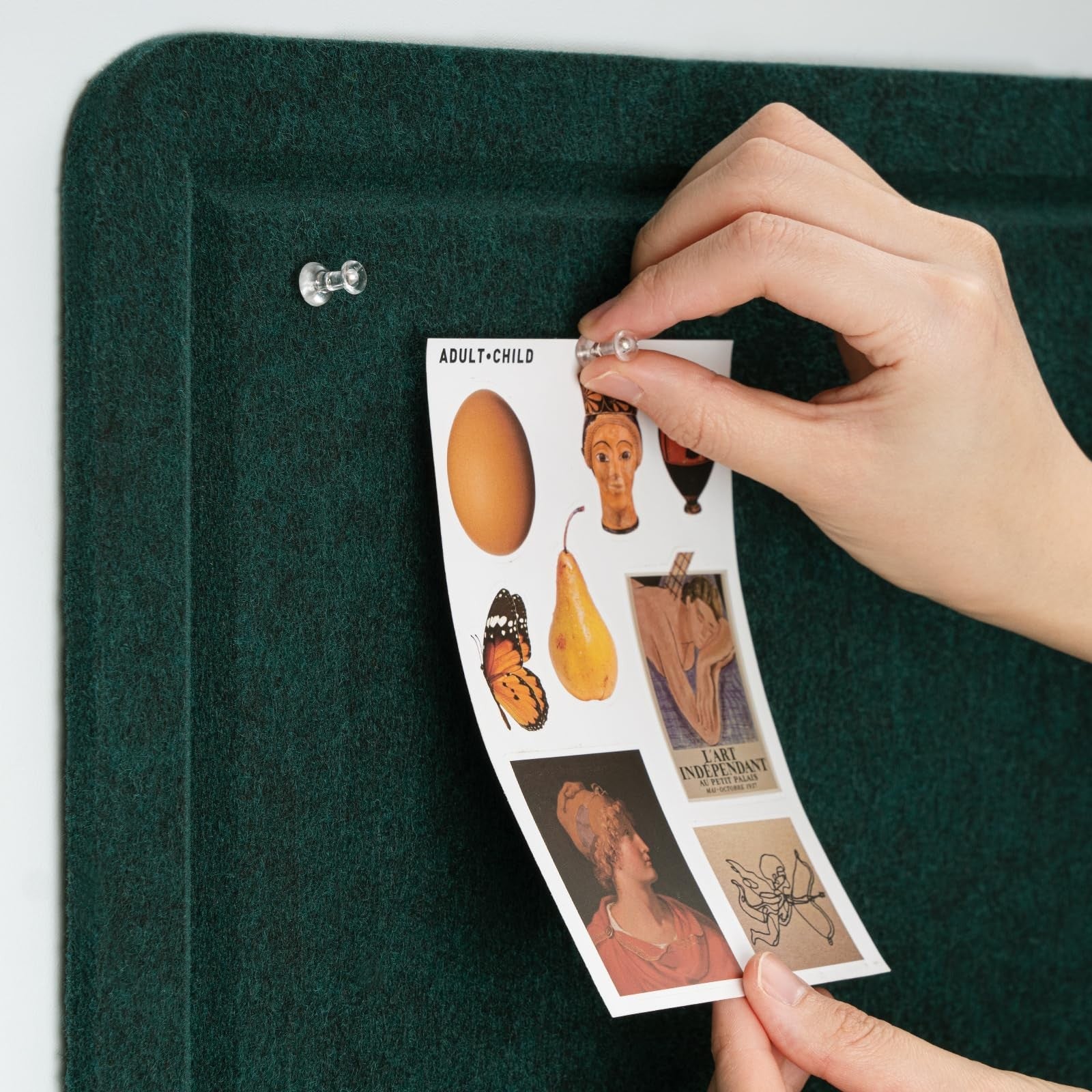 Lightomorrow 36x24 inch felt bulletin board with cork alternative, decorative pin board for organizing and displaying notes or photos.
