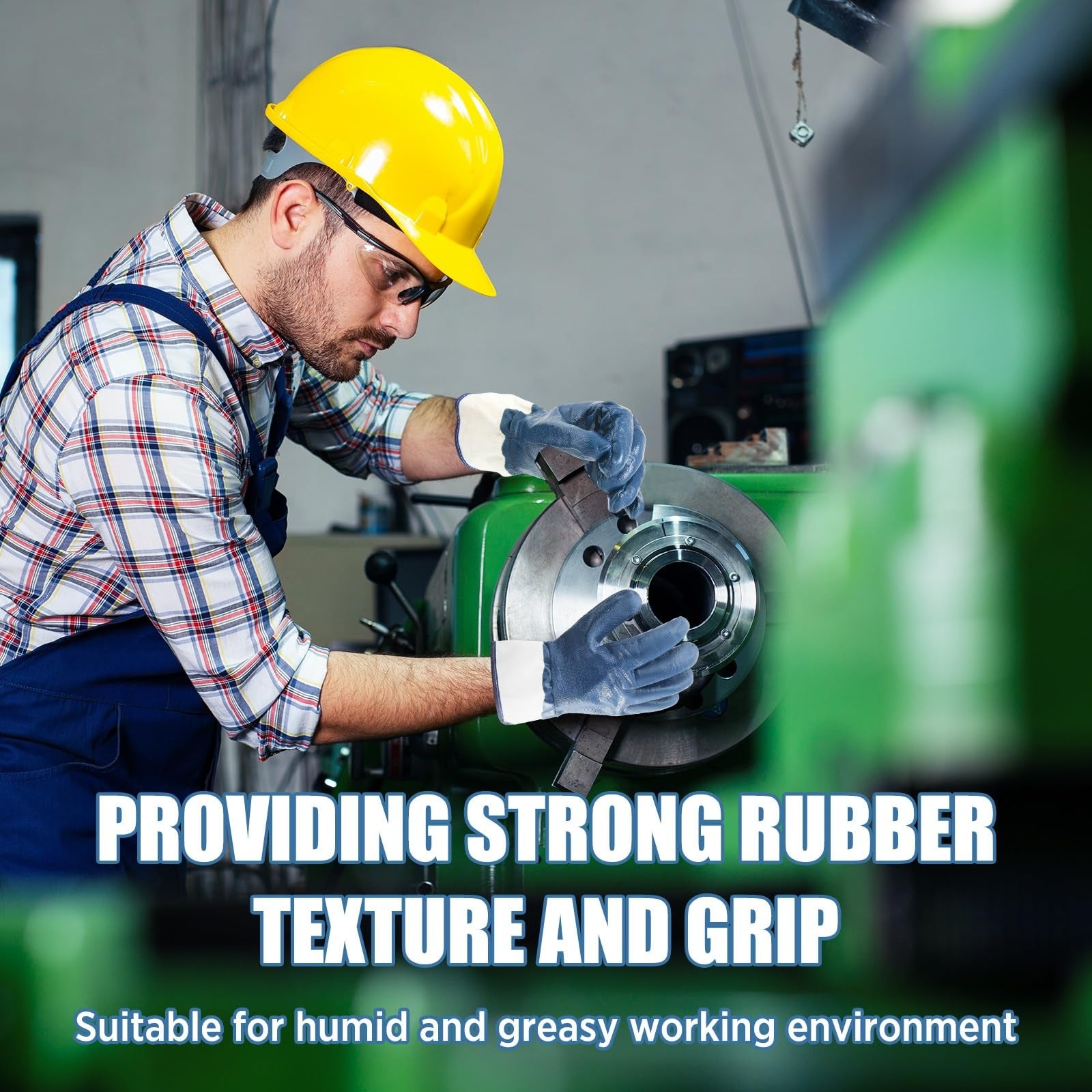 Teenyyou 20-pair oil-resistant nitrile gloves for men, heavyweight fully coated for durability and protection.