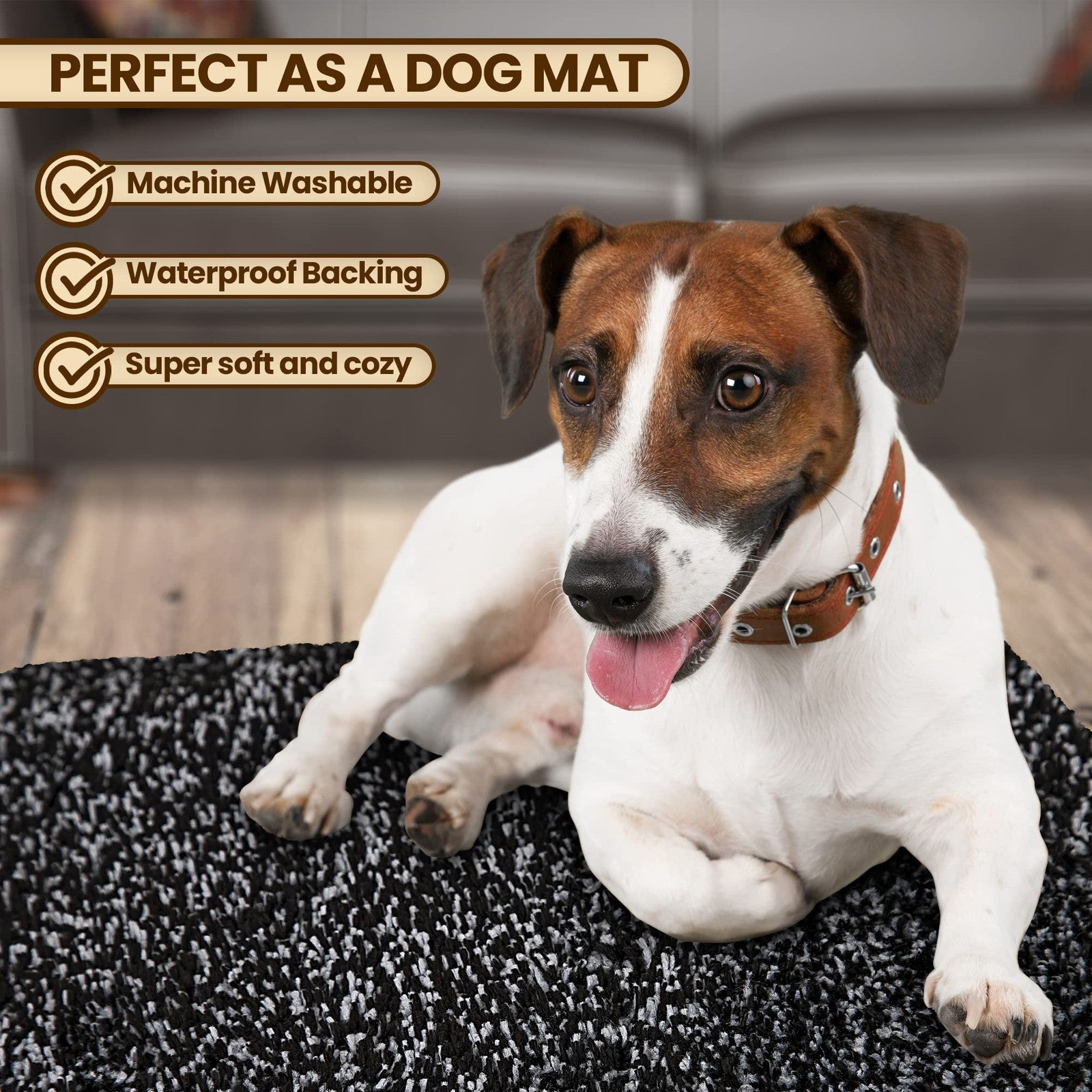 Microfiber indoor door mat by Rugmast, 24x36 inches, washable, non-slip entry rug with textured surface for indoor use.