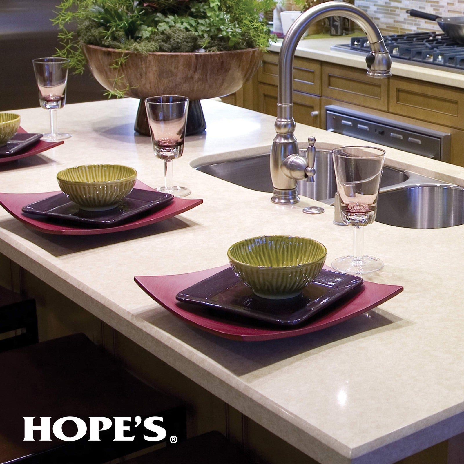Hope's Hopes countertop cleaner and polish 22-ounce bottle, streak-free formula for shiny, clean kitchen surfaces.