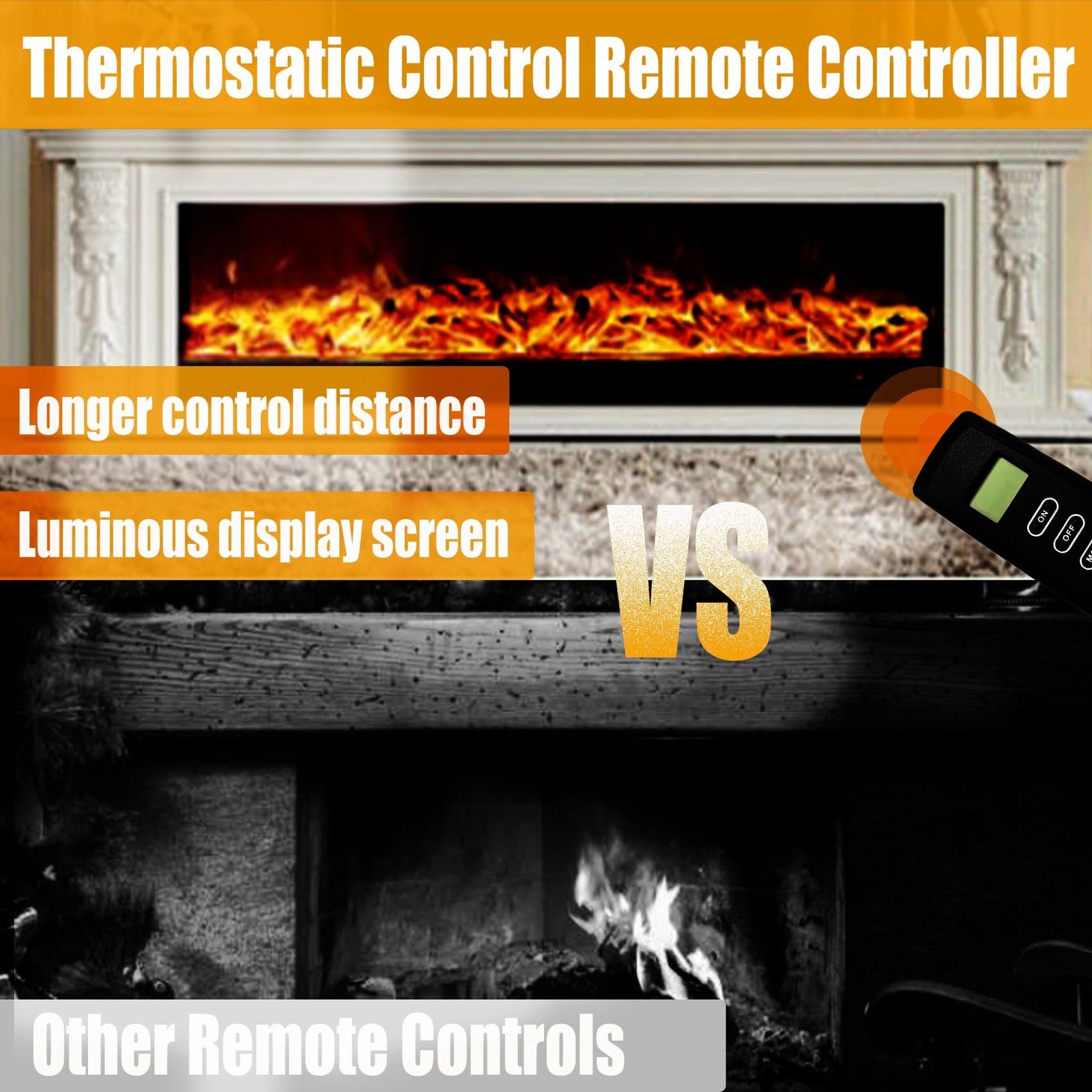 Bxmgr upgraded fireplace remote control kit for Skytech Majestic Amb, featuring a sleek remote with buttons for easy fireplace operation.