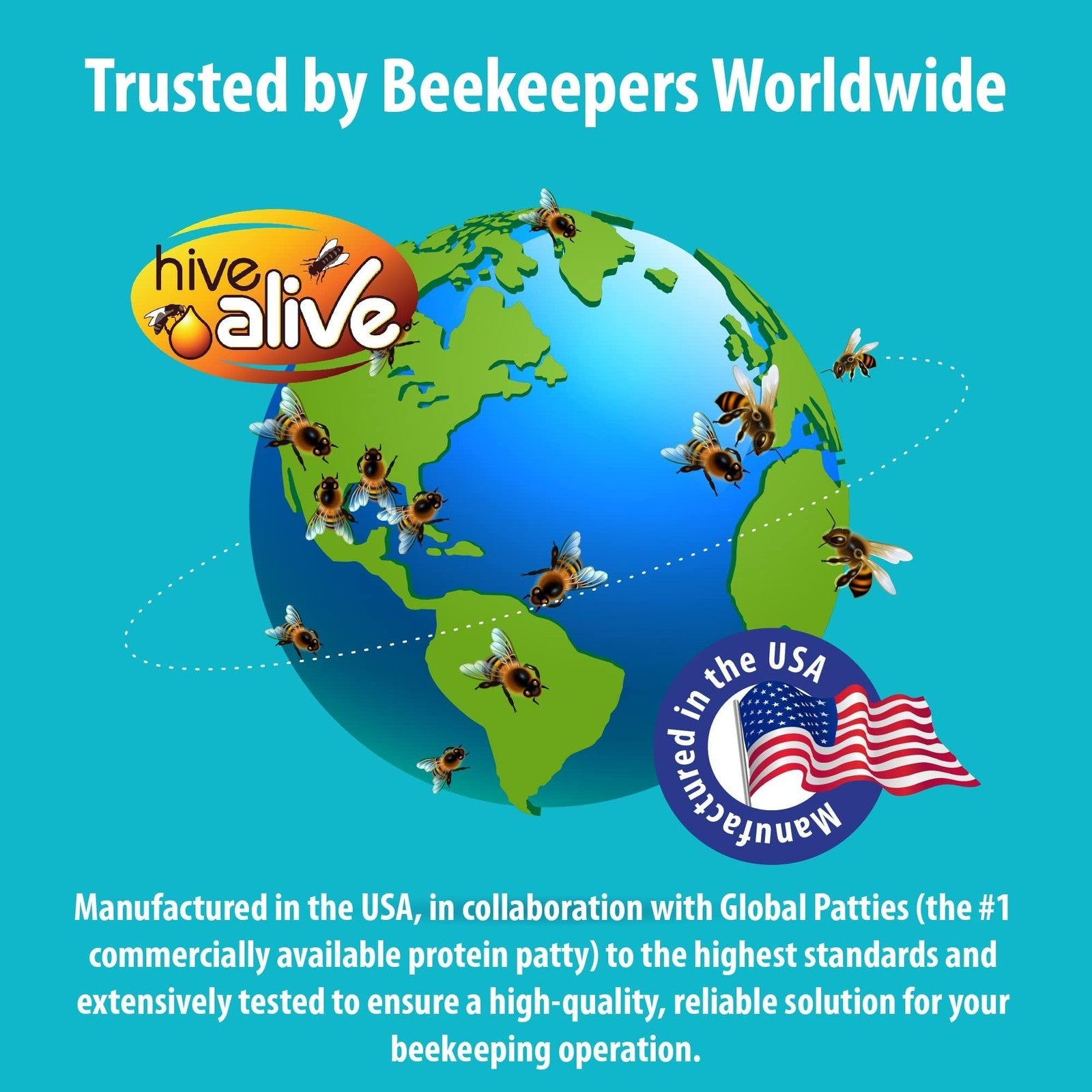 Hive Alive pollen patty for honey bees, 10Lb pack of 1Lb bee food and pollen patties, natural supplement for hive health