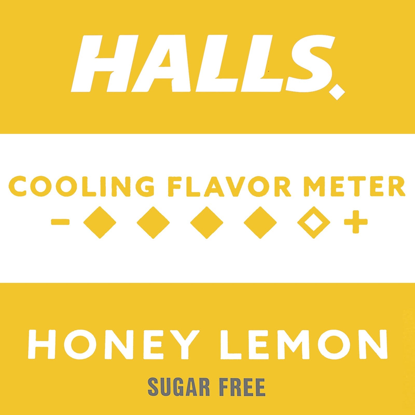 HALLS Relief Honey Lemon sugar-free cough drops in an economy pack, showing 12 packs of 70 drops each.