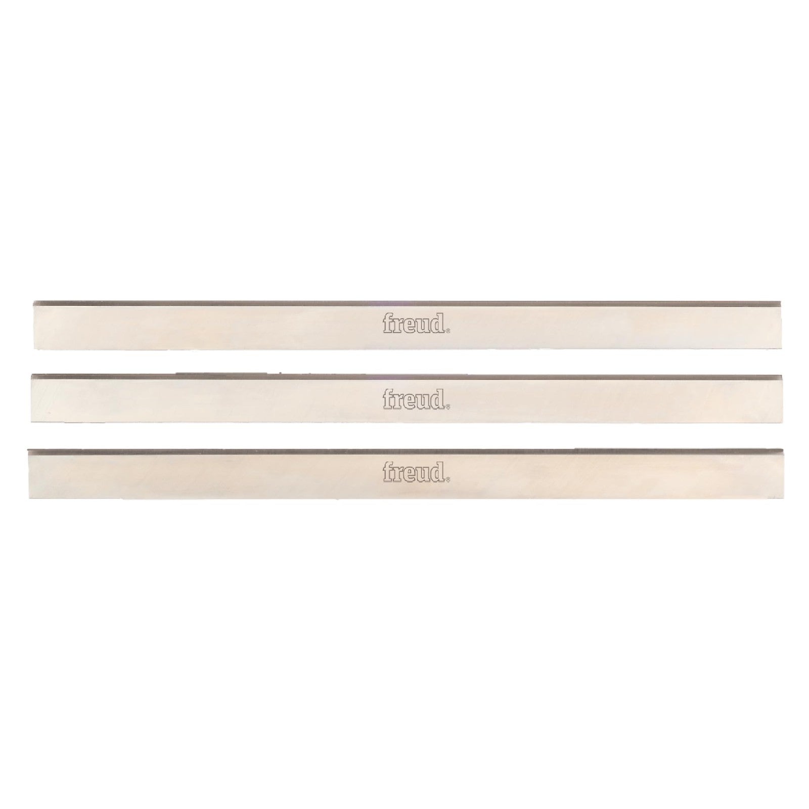 Freud C045 planer knife set with three 15-inch x 1-inch x 1/8-inch blades for woodworking planers, sharp and durable.