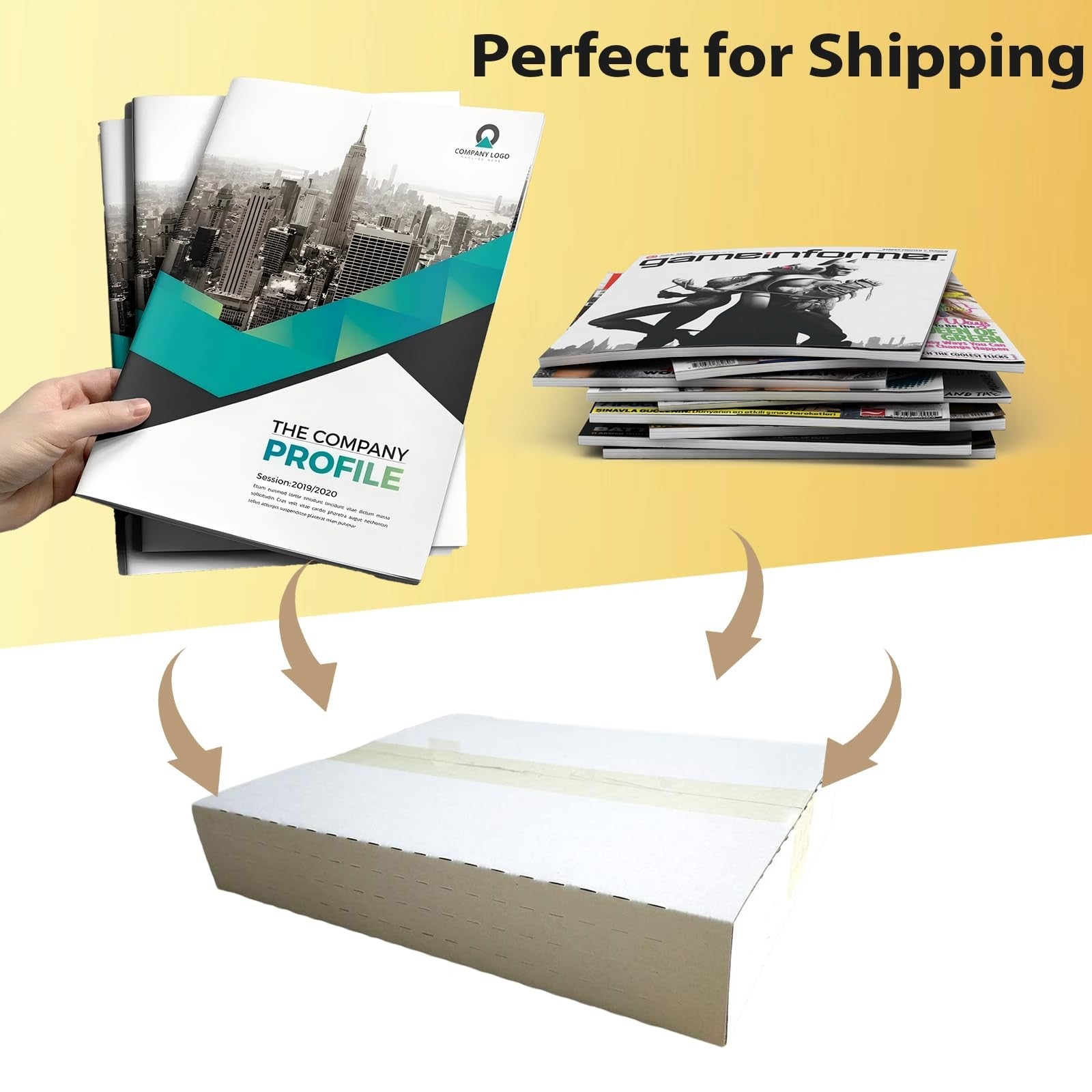 SZYANGDA 50-pack white corrugated book mailers, adjustable shipping boxes measuring 12-1/8x9-1/8x2 inches for secure book shipping
