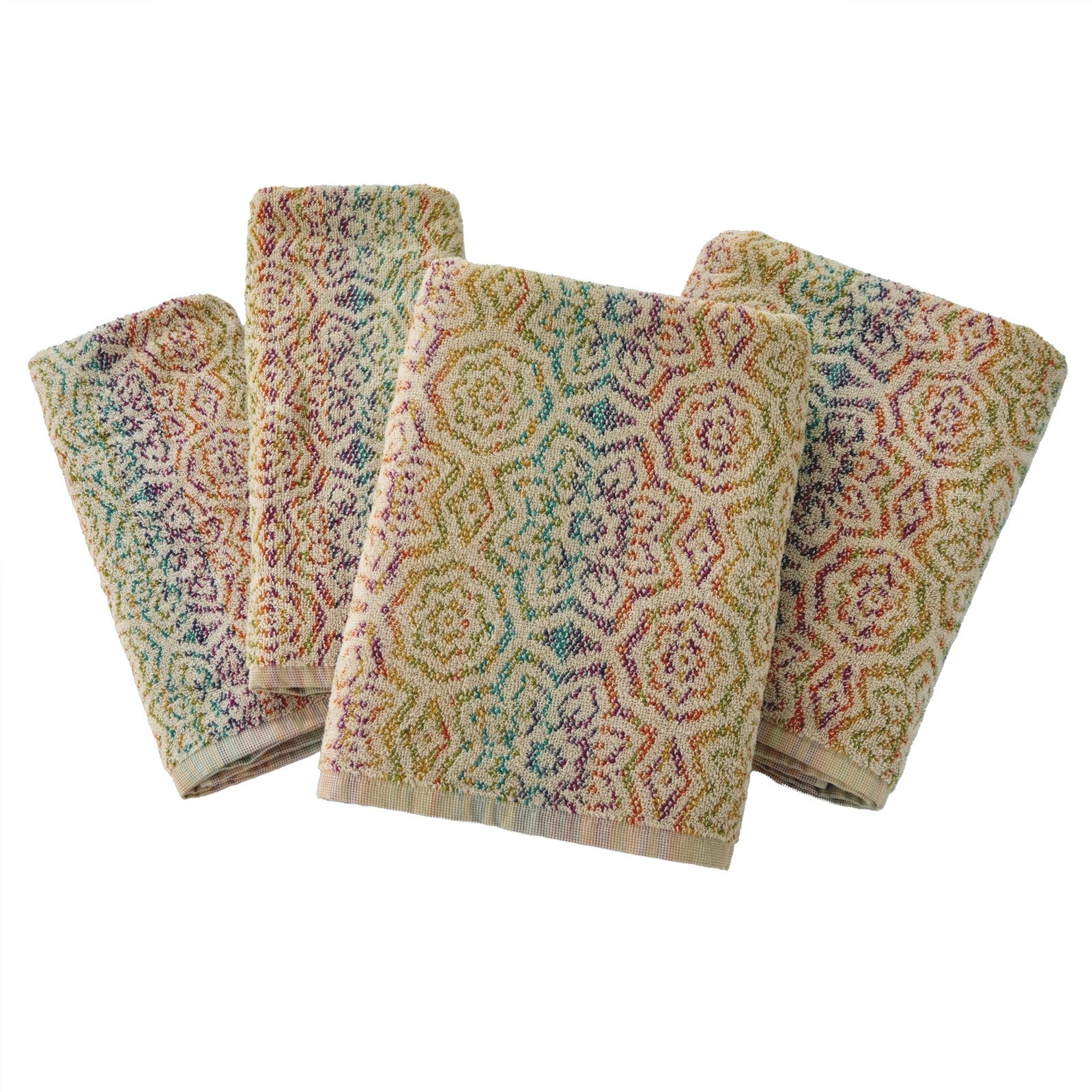SKL Home Rhapsody 2 Bath and 2 Hand Towel Set in multi-color, soft and absorbent bathroom towel collection.