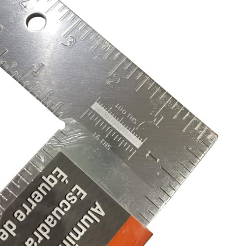 Swanson aluminum carpenter square 16x24 inches with clear measurement markings on a work surface.