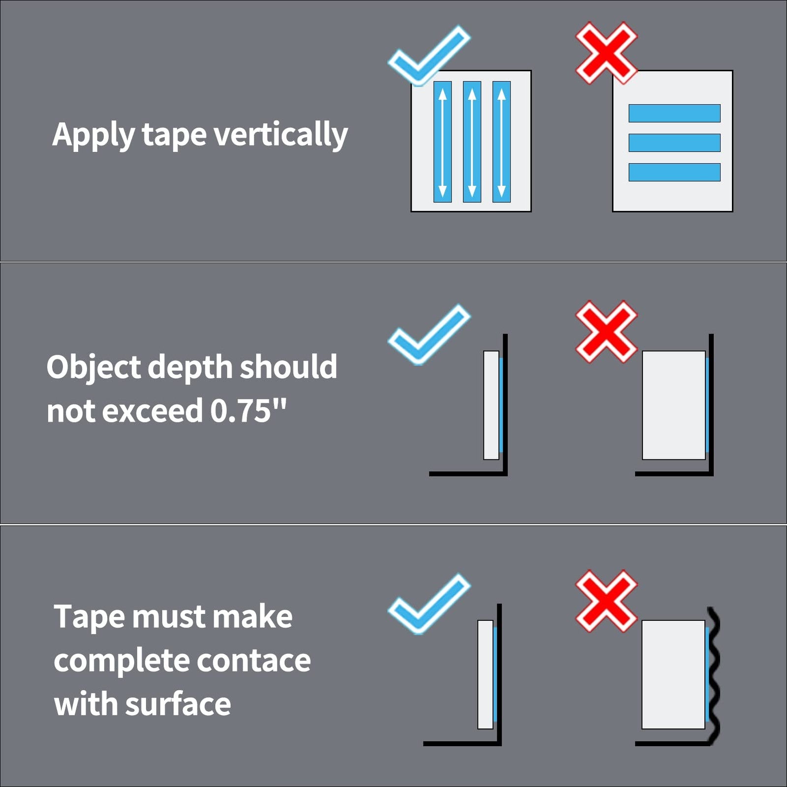 Art3d double-sided mounting tape, 10ft, removable and reusable, shown in a close-up image demonstrating its damage-free adhesive properties.