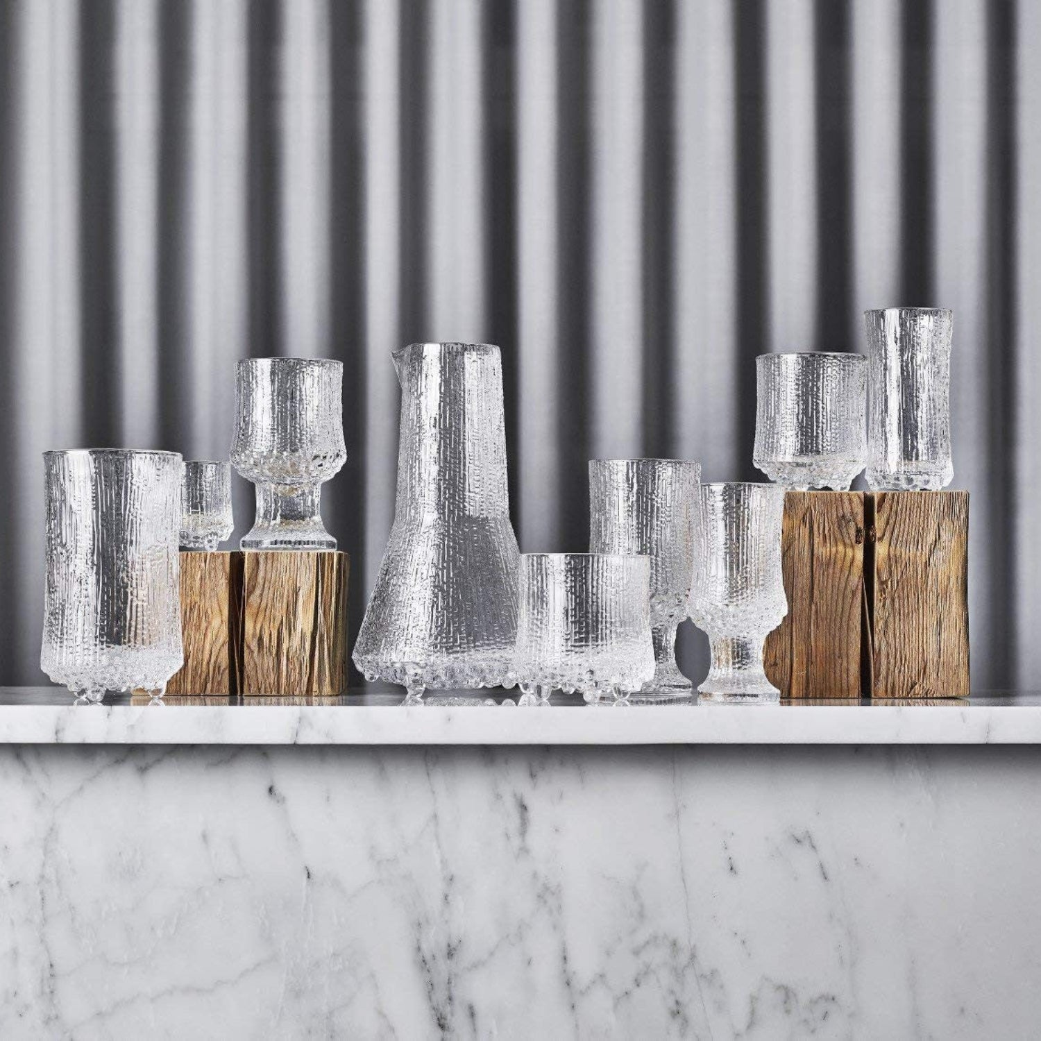 Pair of Iittala Ultima Toure Old Glasses, size S, featuring elegant design and clear glass, set of 2 for stylish drinking experiences.