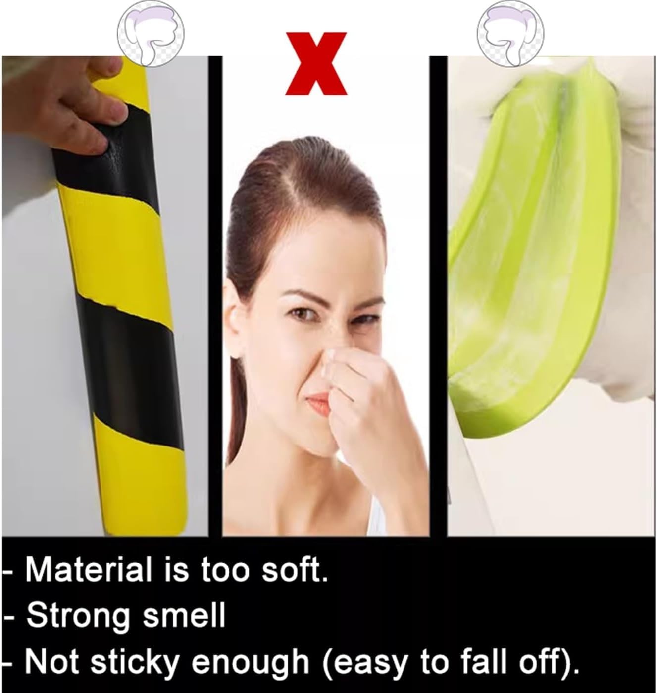 Kyvoria L-shaped and circular edge protector made of durable polyurethane foam, 19-inch high for safety and impact protection.
