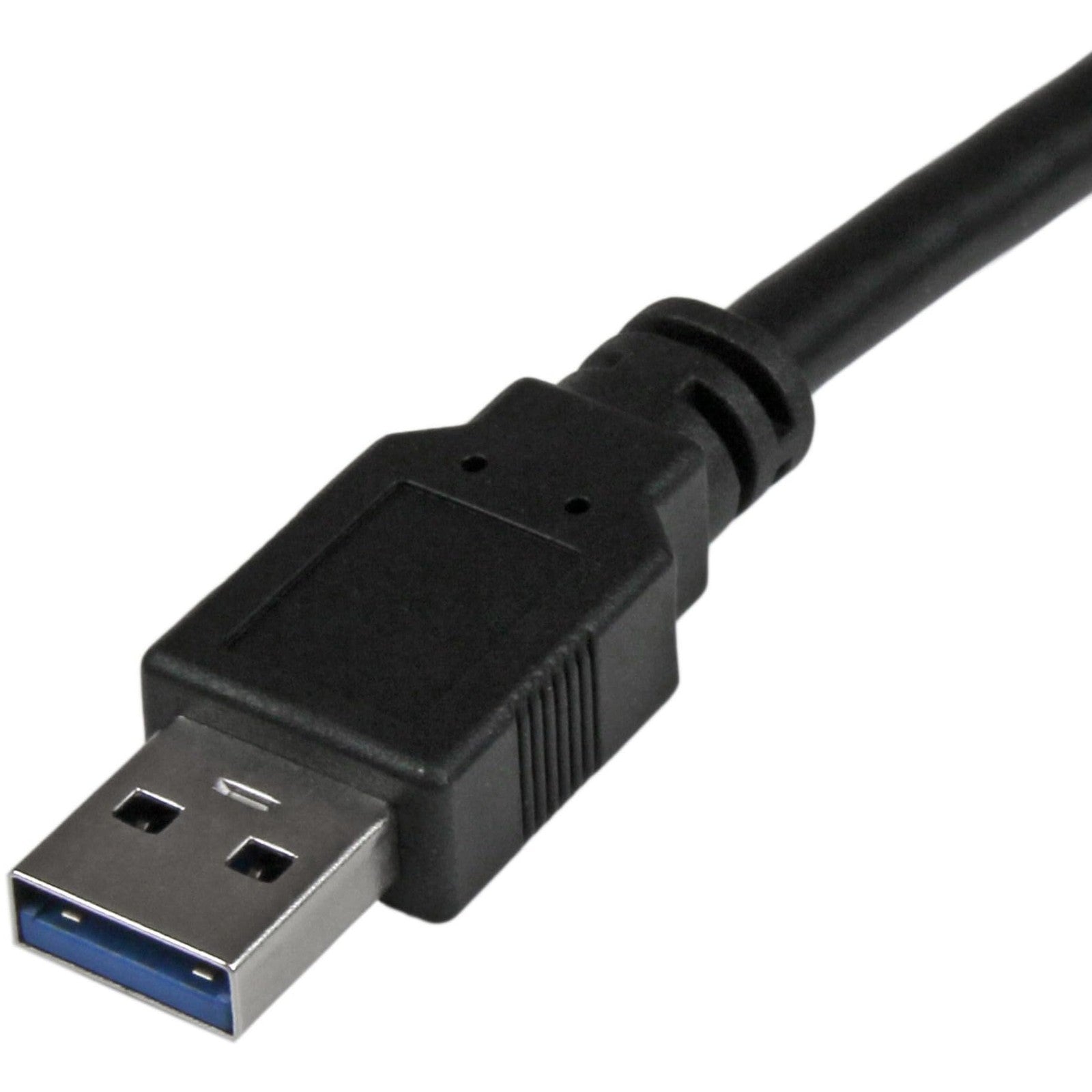 StarTech.com 3 ft USB 3.0 to eSATA adapter cable connecting a USB port to an eSATA device for fast data transfer.