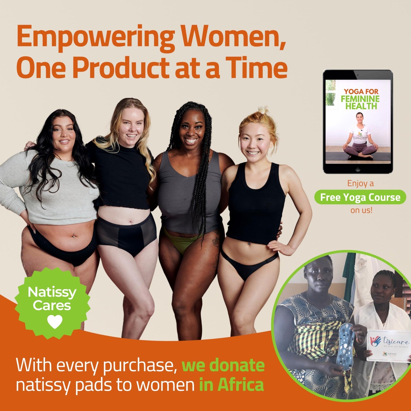 Natissy organic cotton reusable panty liners for women and teens, medium size, 7-pack, soft and breathable fabric.