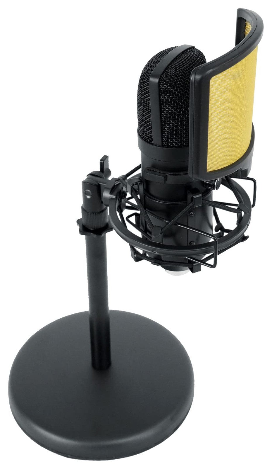 Rockville Solo-Cast USB microphone with unidirectional condenser, 24-bit 192kHz audio quality, featuring built-in indicator light.