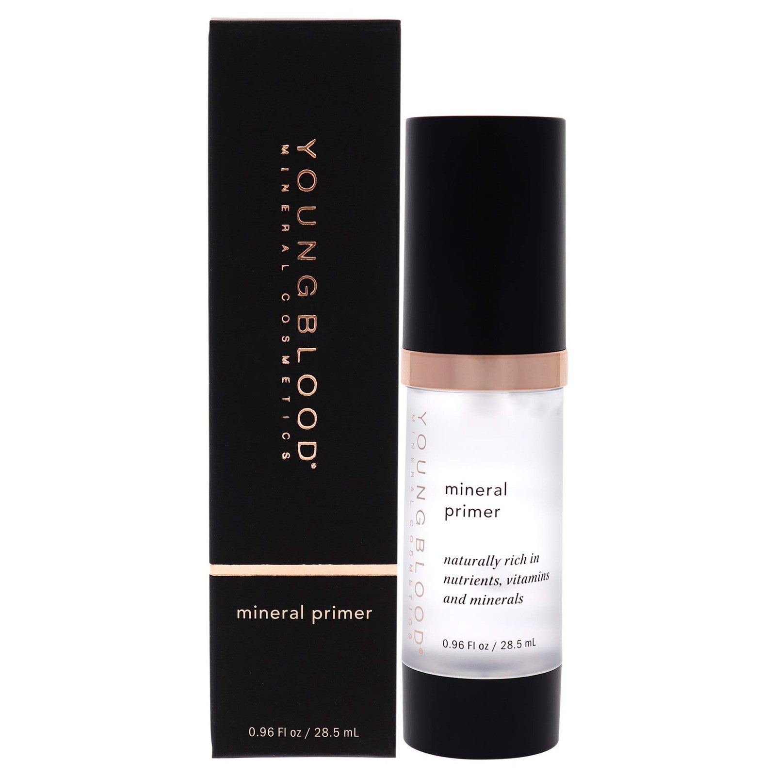 Youngblood Mineral Primer for women in 0.96 oz, smooth complexion, creamy texture, and lightweight makeup base.