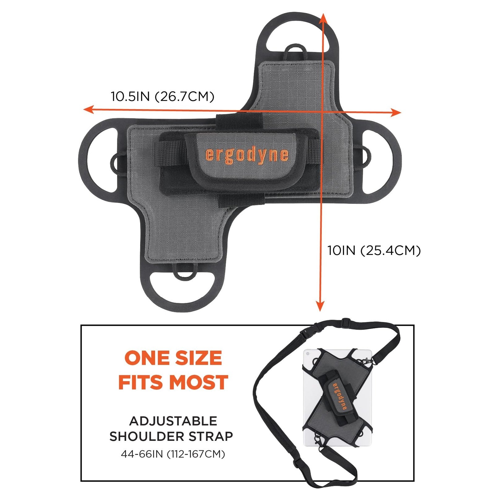 Ergodyne Squids 5549 tablet holder with detachable shoulder strap, designed for mobile devices and secure carrying.