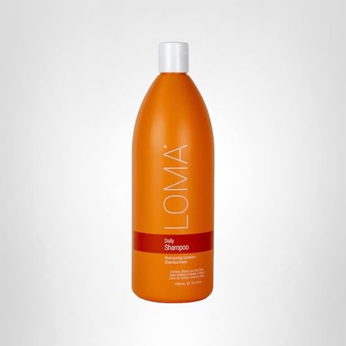Loma Daily Shampoo 33 oz bottle with white and green label, featuring the Loma brand name and product details.