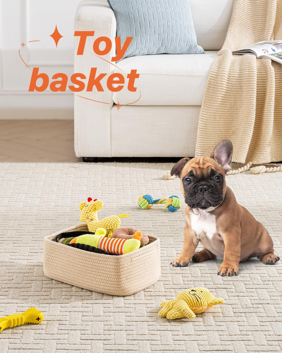 KALLAX small woven storage basket, 12x8x4.5 inches, for organizing clutter with a cute, natural woven design.