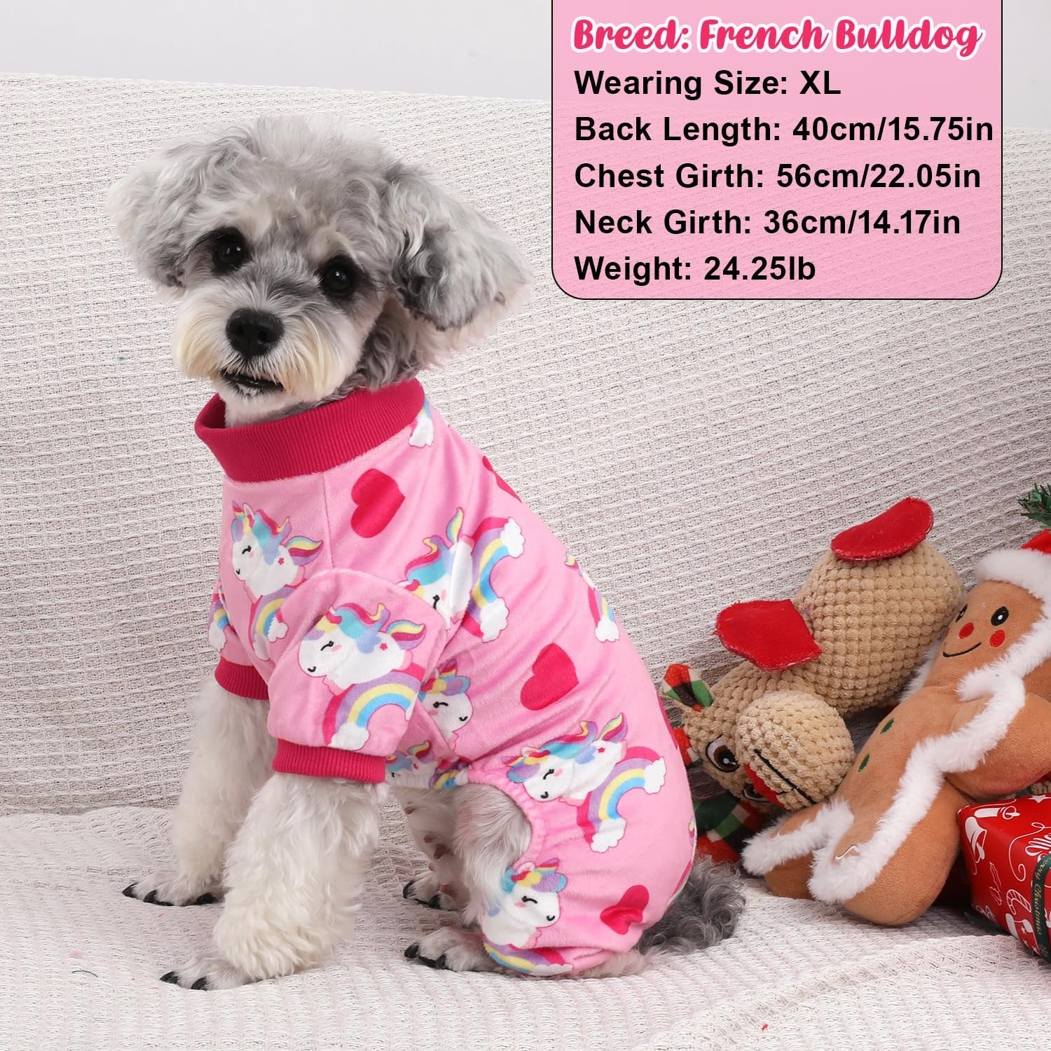 Four lightweight BAOBICUTE dog pajamas in soft fabric, small recovery suits with bodysuits for small dogs.