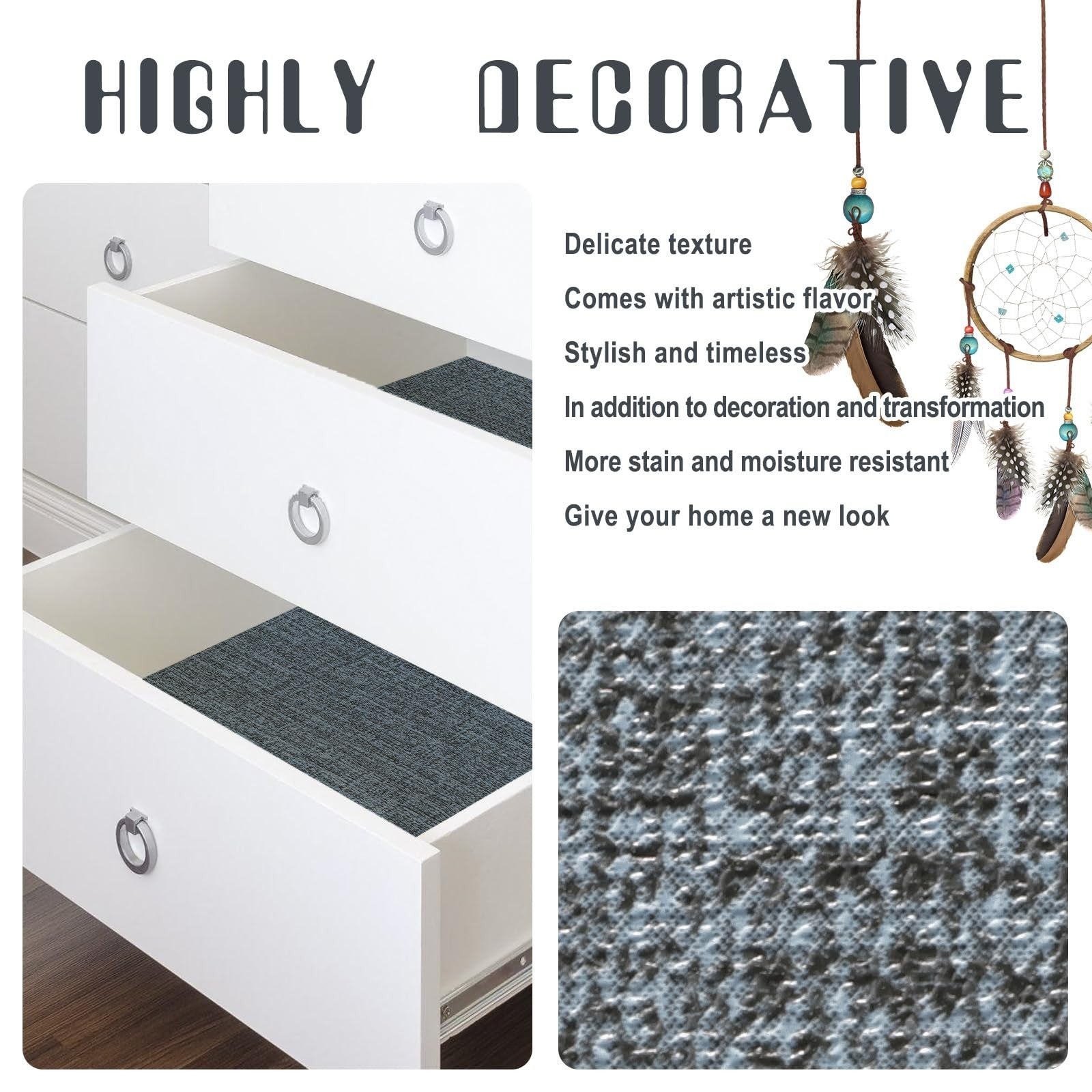Amiya blue grasscloth wallpaper peel and stick contact paper with faux fabric linen texture, shown on a wall surface.