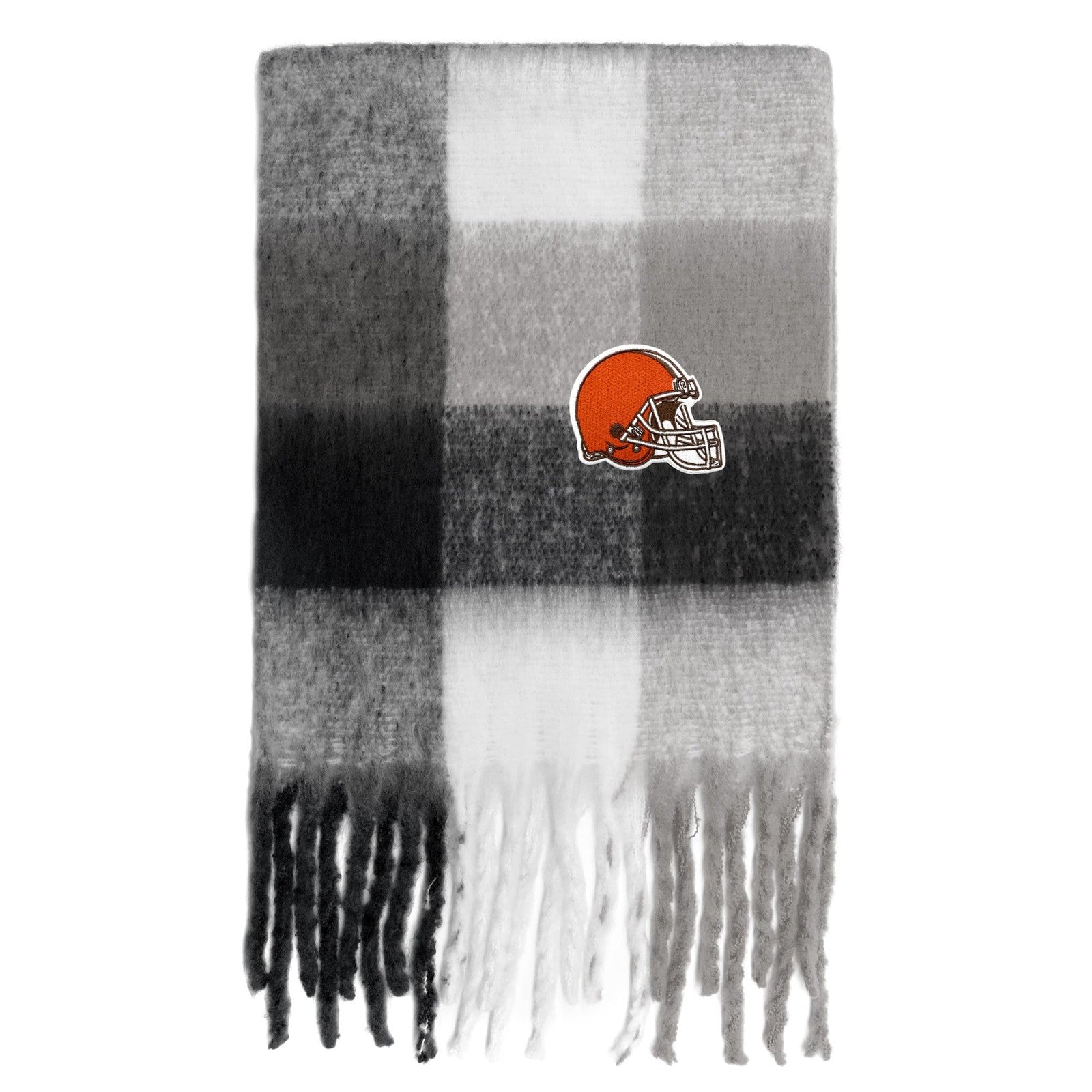 Littlearth NFL Cleveland Browns Super Soft Scarf featuring team logo and vibrant orange and brown colors, cozy and stylish for game days.