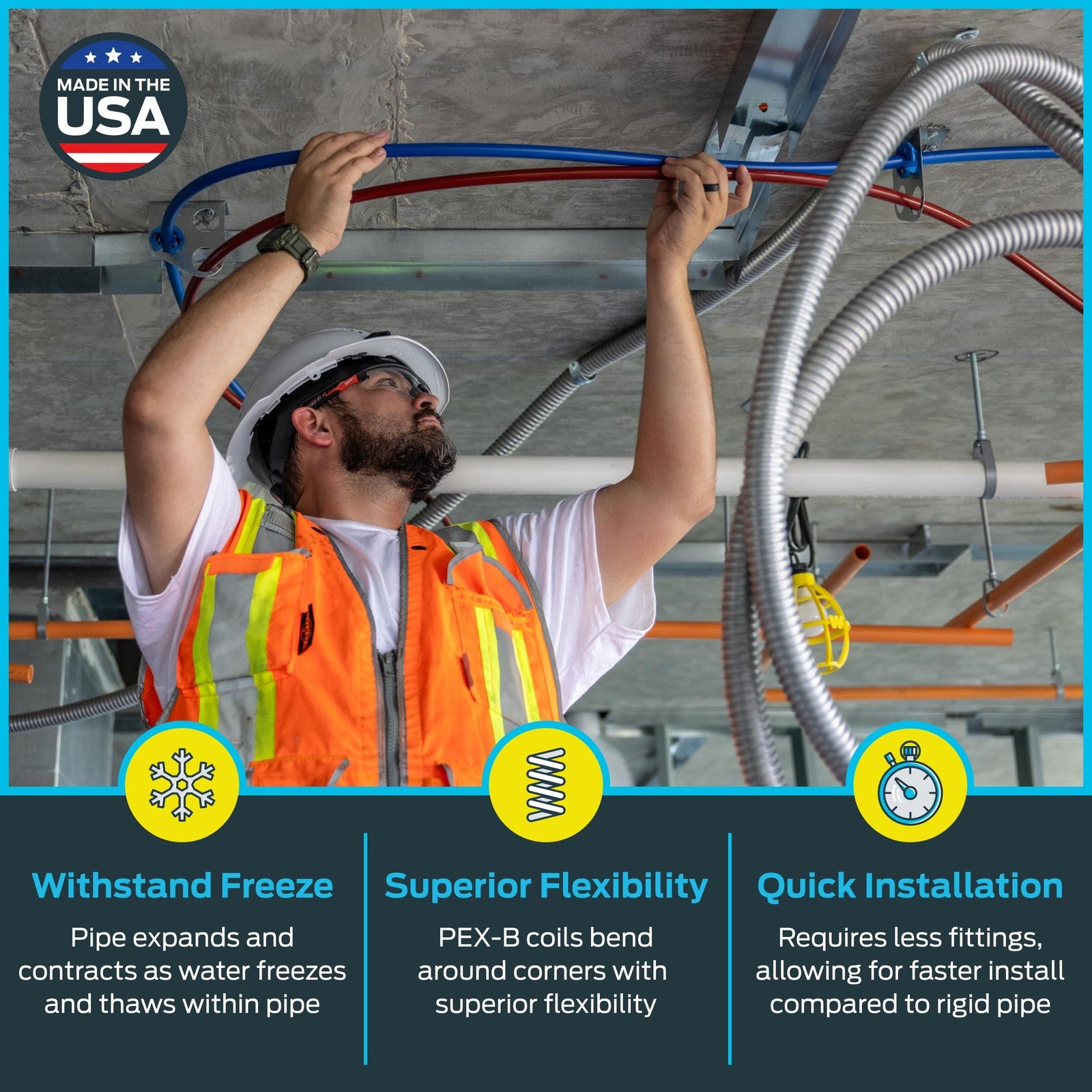 SharkBite 1-inch by 100-foot red PEX-B flexible water tubing pipe for plumbing and water supply systems.