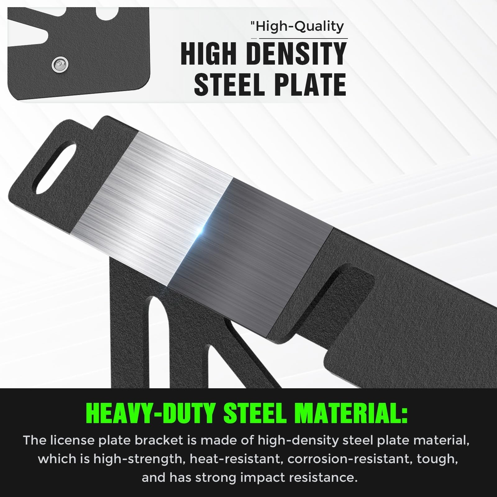 YZONA front license plate frame for 2021-2026 Ford models, showcasing sturdy metal construction and sleek design.