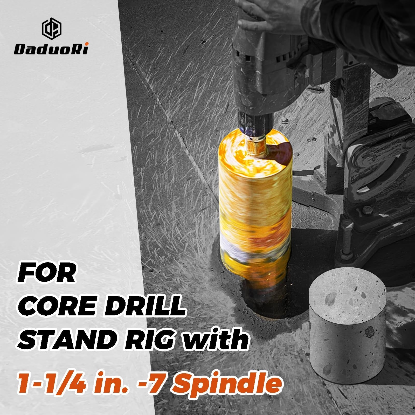 Daduori 9-inch wet core drill bit with 14-inch depth and 1-1/4-7 thread, diamond core bit for masonry drilling