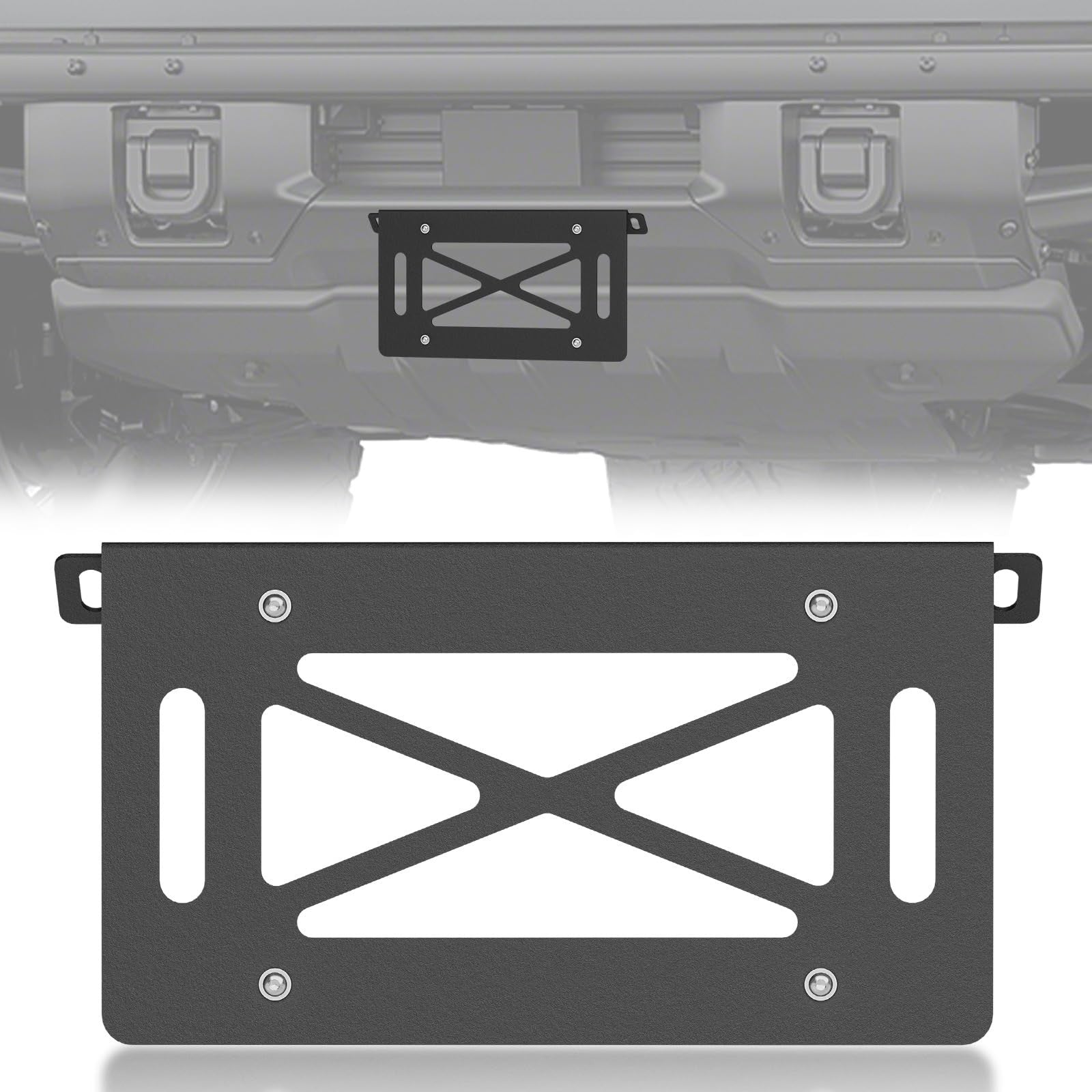 YZONA front license plate frame for 2021-2026 Ford models, durable metal car accessory, sleek design, fits standard license plates.