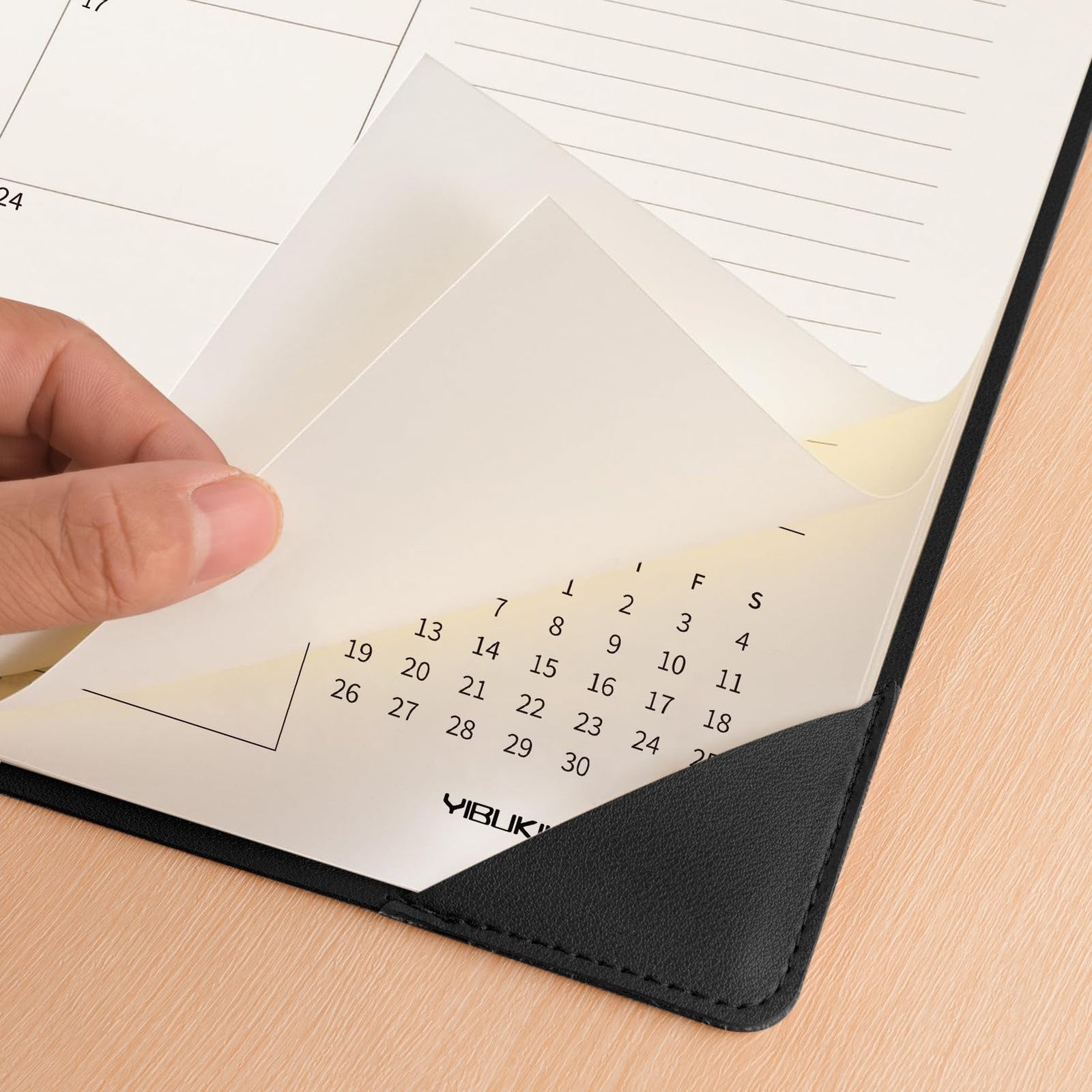 Yibukiu large desk calendar for 2026-2027 showing January to June 2026 with spacious date grid and stylish design.