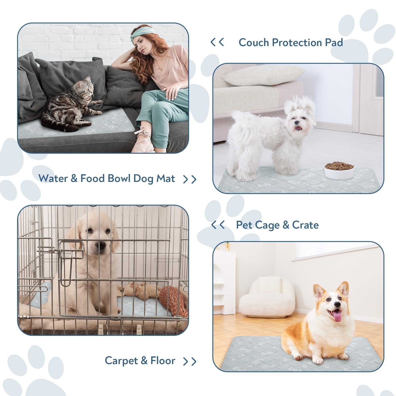 Magik & Kover washable dog pee pads, 2-pack reusable puppy pads, 23 x 36 inches with super absorbent material for leak protection.