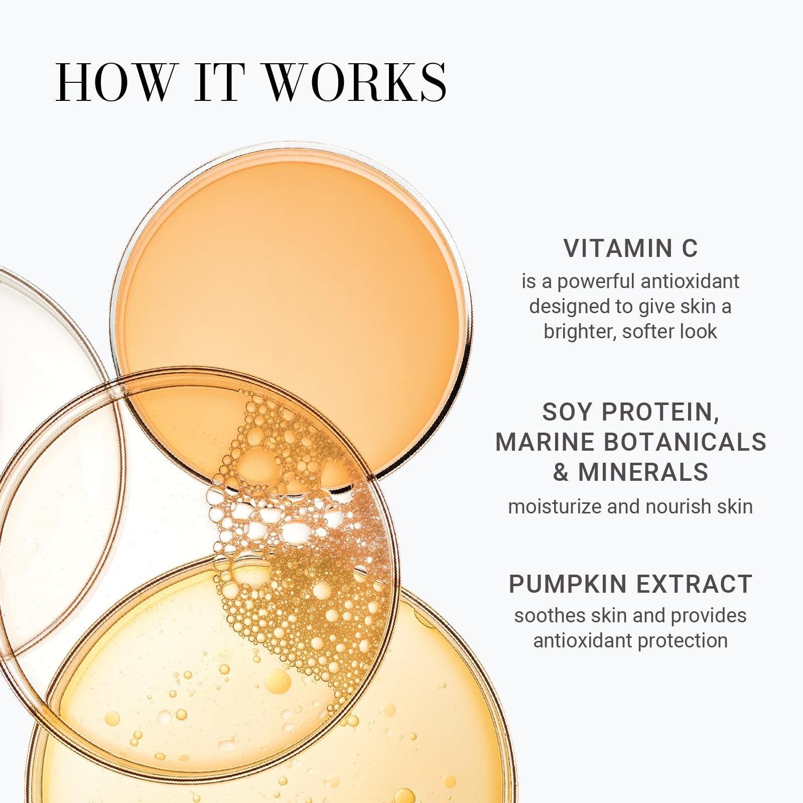 Meaningful Beauty Glowing Serum in 0.5 fl oz bottle, clear glass container with dropper cap, placed on a neutral background.