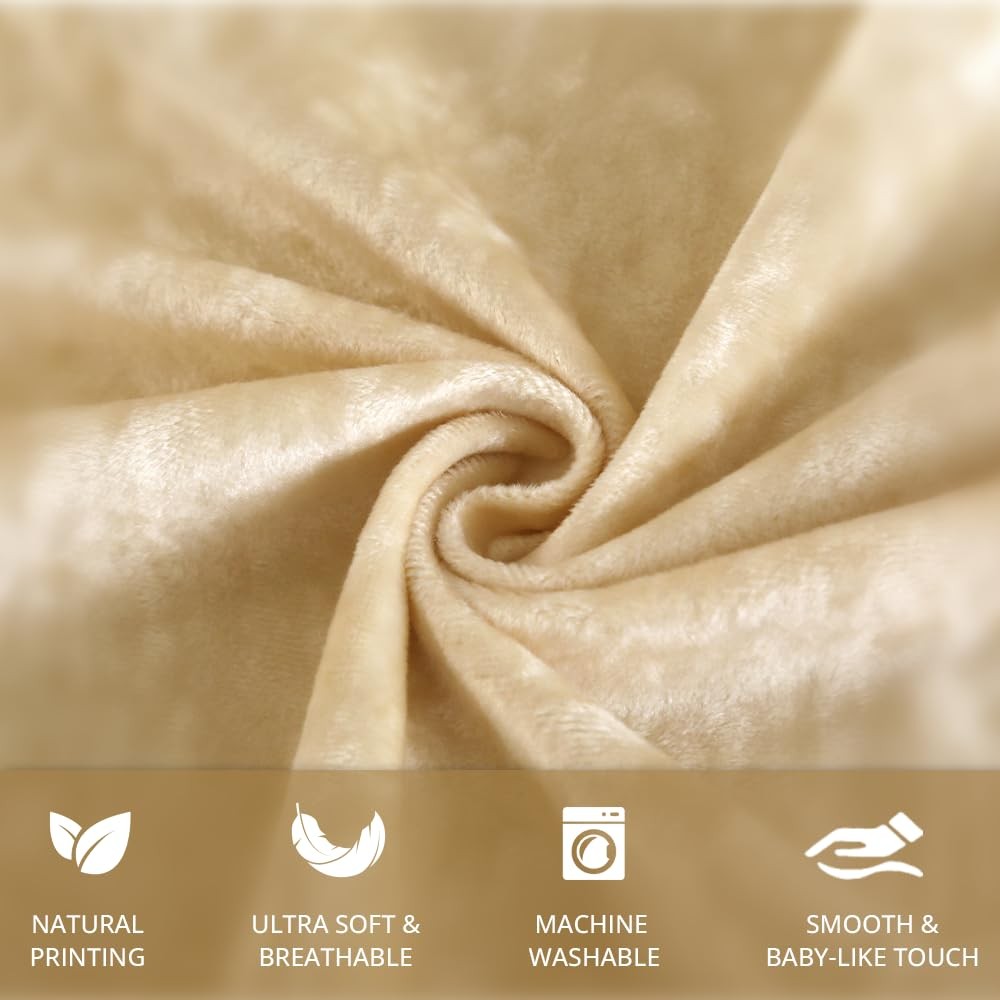 Liians blackout velvet curtains in beige for bedroom or nursery, measuring 52x84 inches, suitable for patio doors.