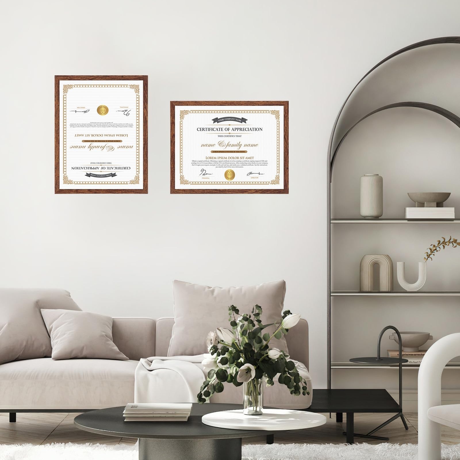 Set of 18 dark brown plastic picture frames by Hoikwo, 8.5x11 inches, featuring multi-photo display with clear plastic fronts.