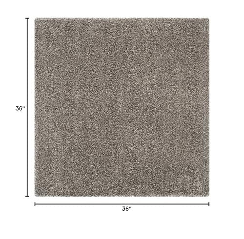 Safavieh Milan Shag Collection grey square area rug with plush, non-shedding shag texture for living room decor.
