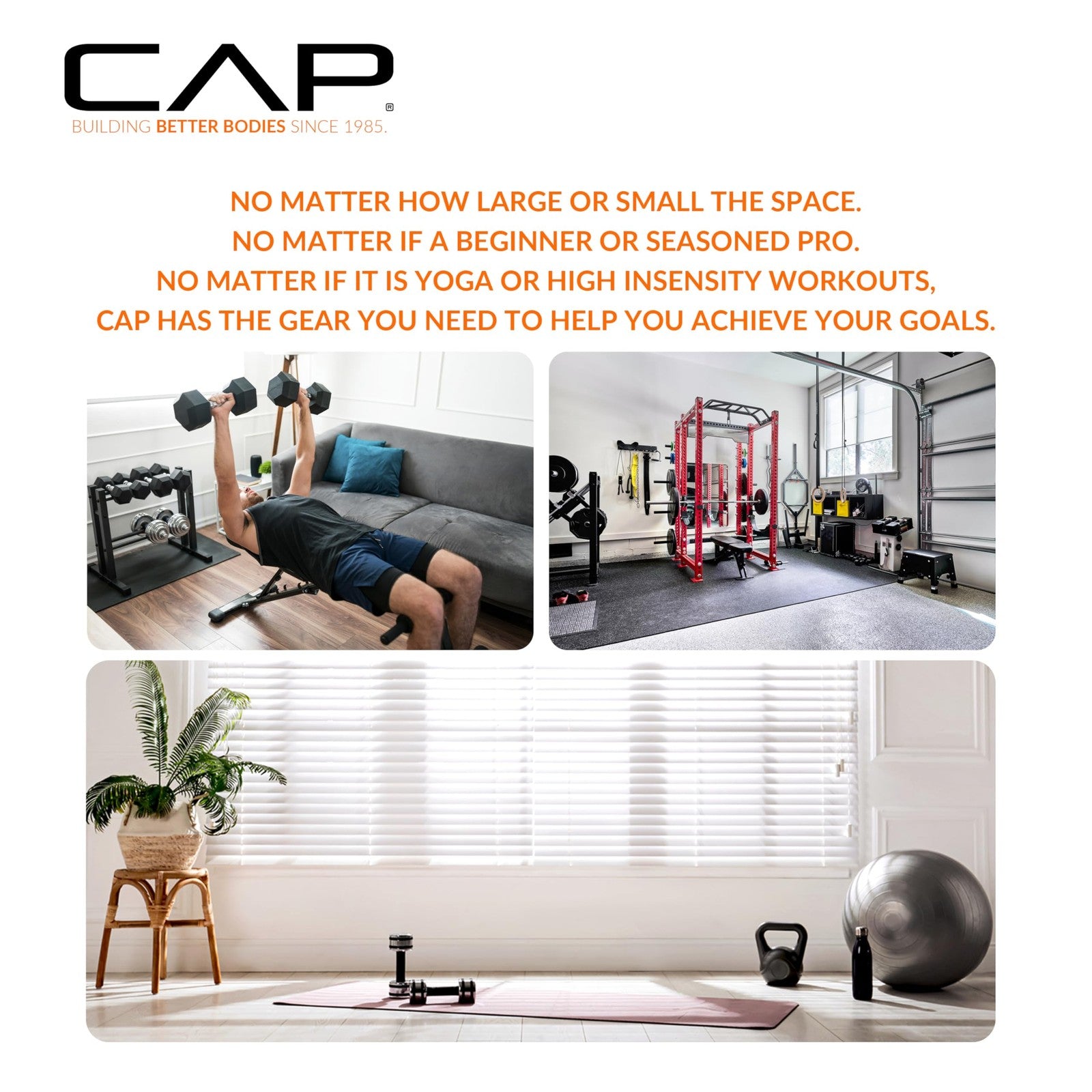 CAP Barbell A-Frame Dumbbell Weight Rack in orange, sturdy metal frame with multiple slots for organizing dumbbells.