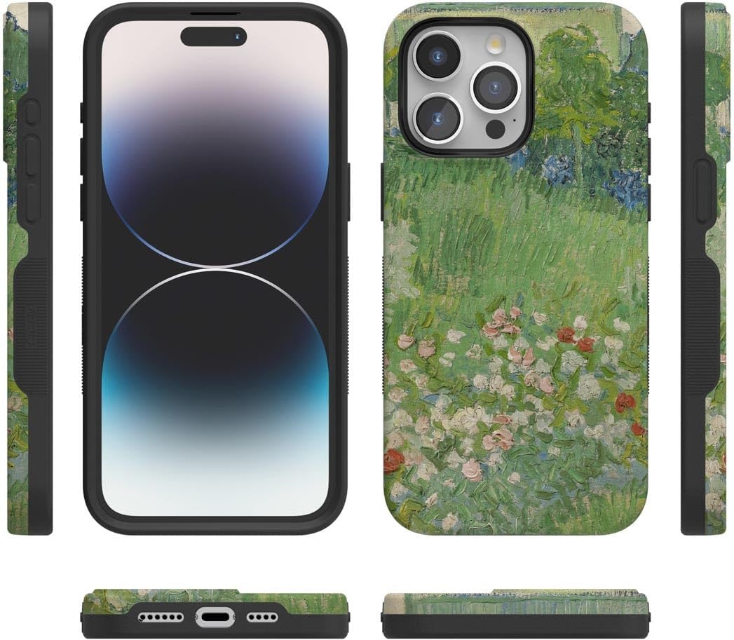 Casely iPhone 15 Pro Max case featuring Van Gogh’s Admired Garden design from the Vincent’s collection, showcasing vibrant art print.