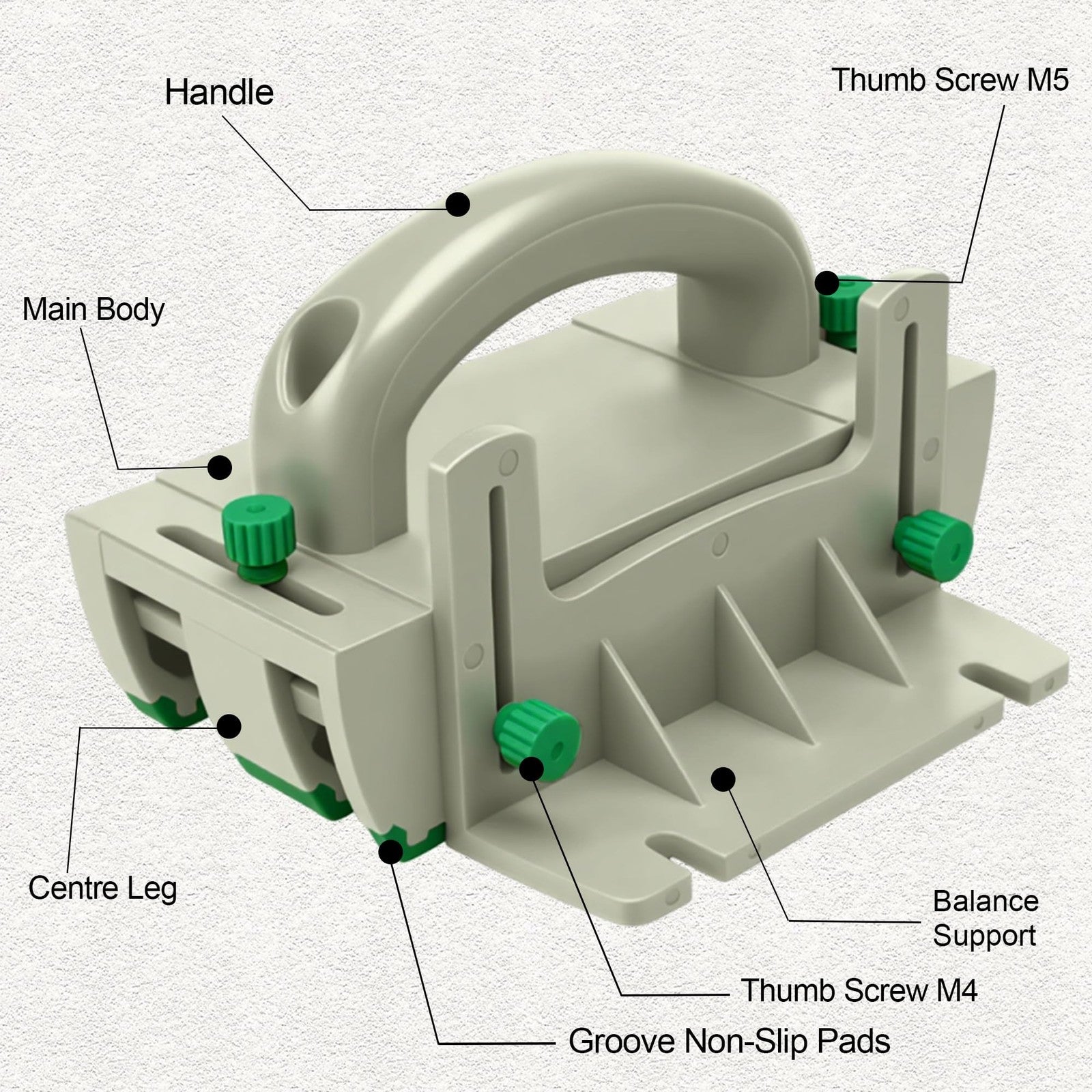 Kiahao woodworking push block for table saw, router tables, band saws, and jointers, providing safety and precision during cutting.