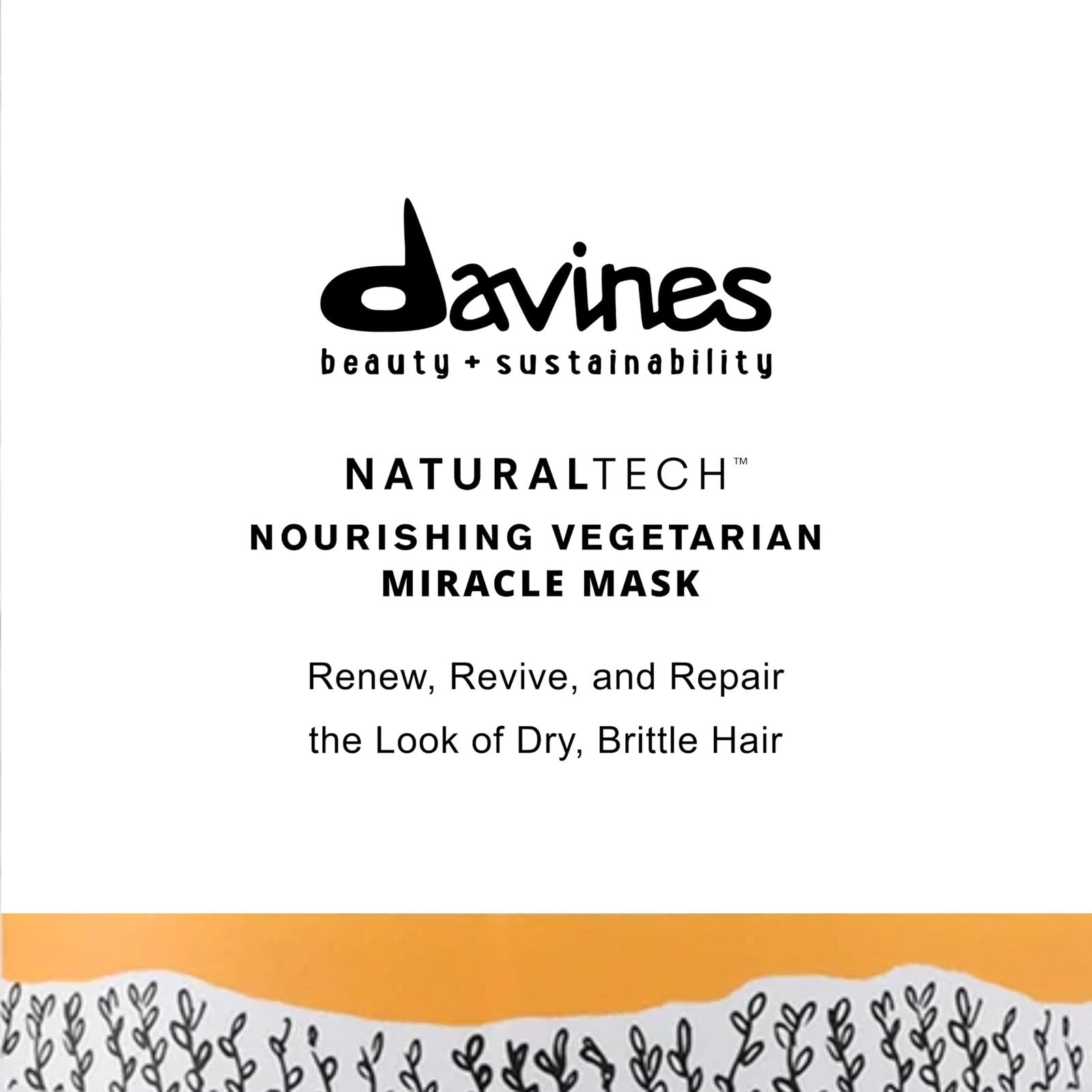 Davines Naturaltech Nourishing Vegetarian Miracle Mask jar showing deep moisturizing cream for hair care.